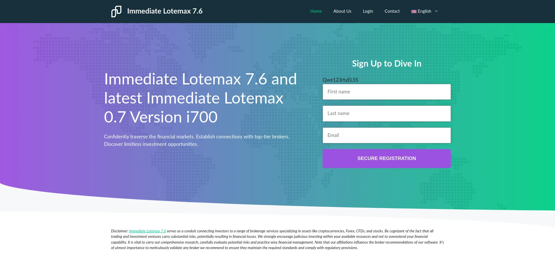 Website screenshot of Immediate-lotemax.com