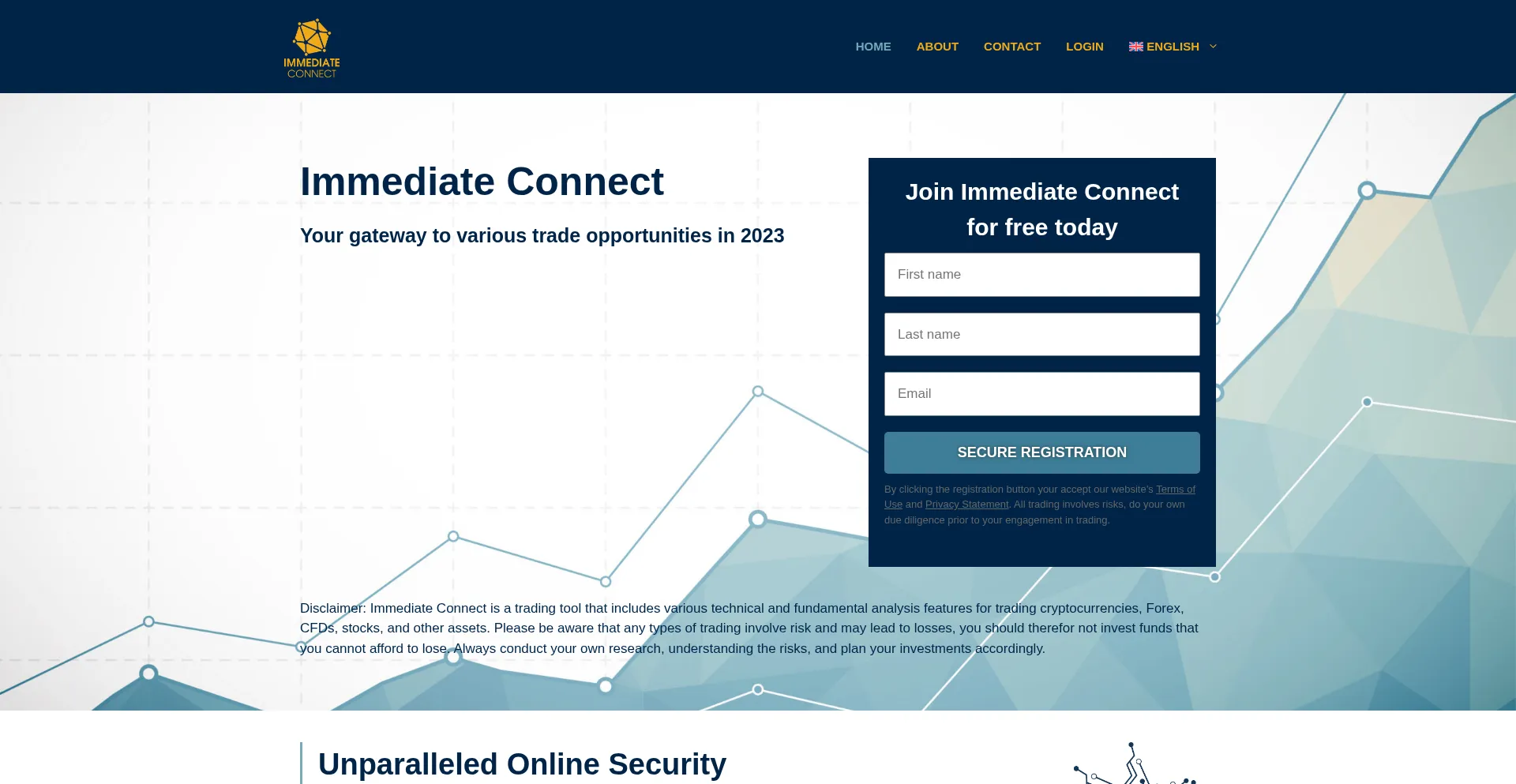 Website screenshot of Immediateconnect.com