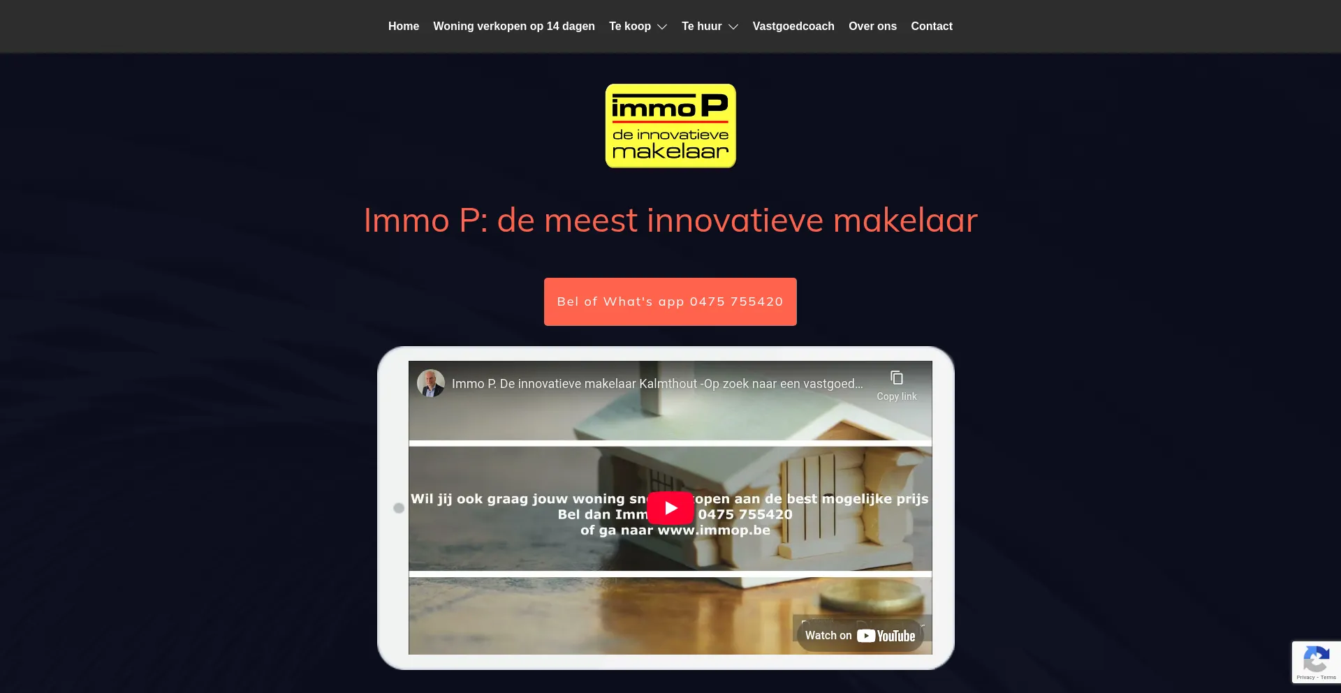 Website screenshot of Immop.be