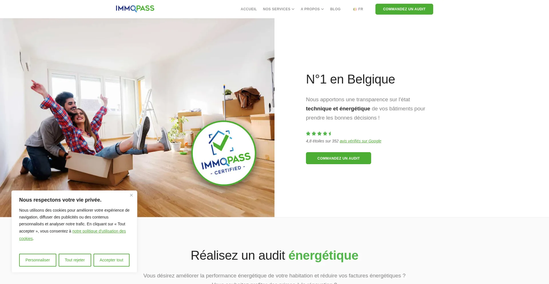 Website screenshot of Immopass.eu