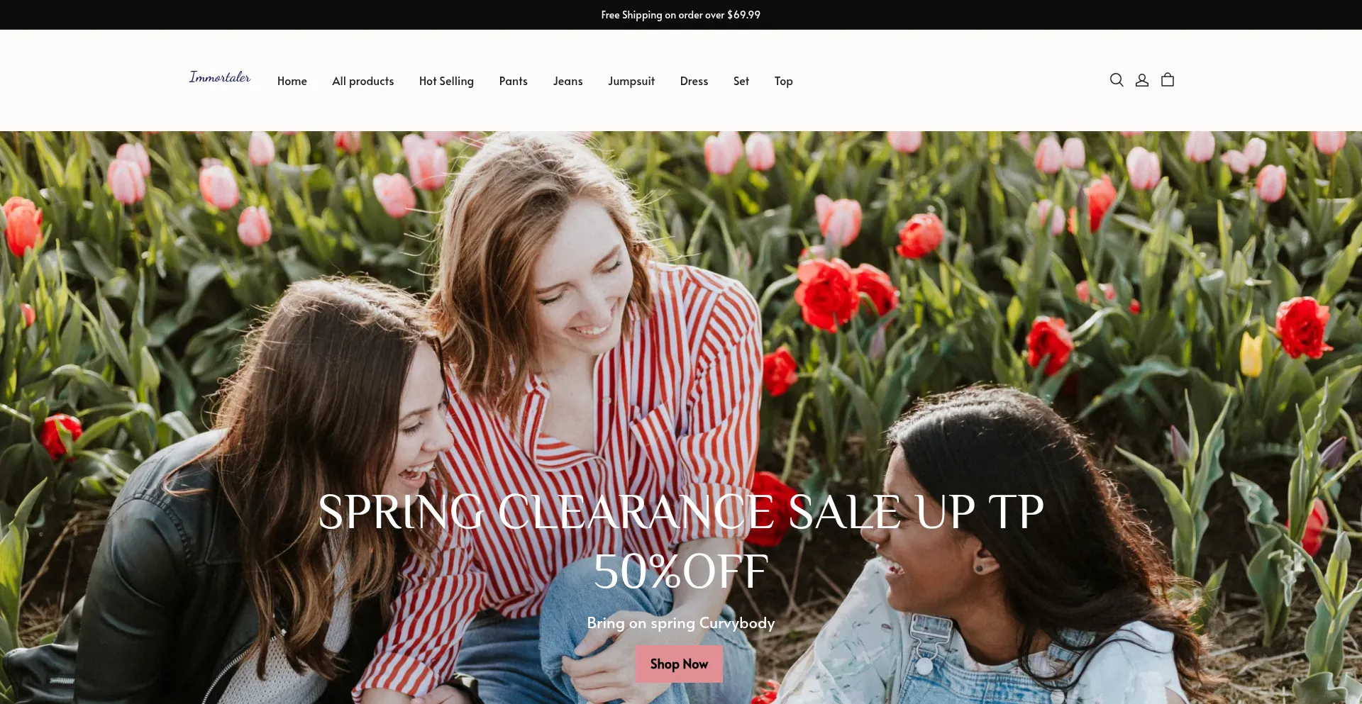 Website screenshot of Immortaler.shop