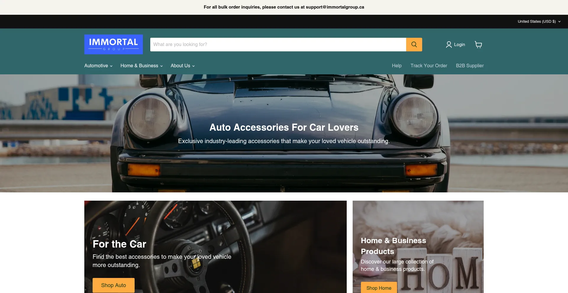 Website screenshot of Immortalgroup.ca