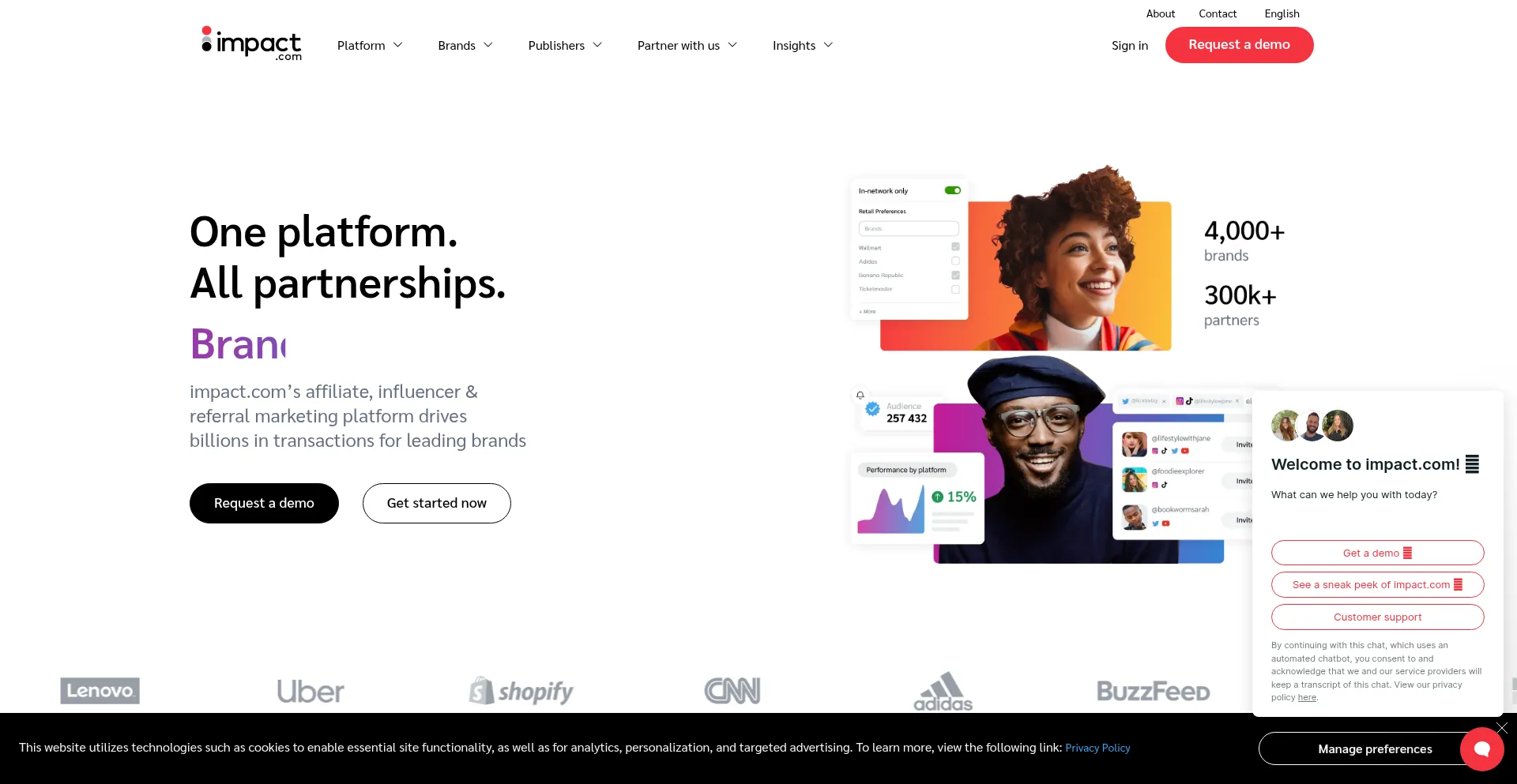Website screenshot of Impactradius.com