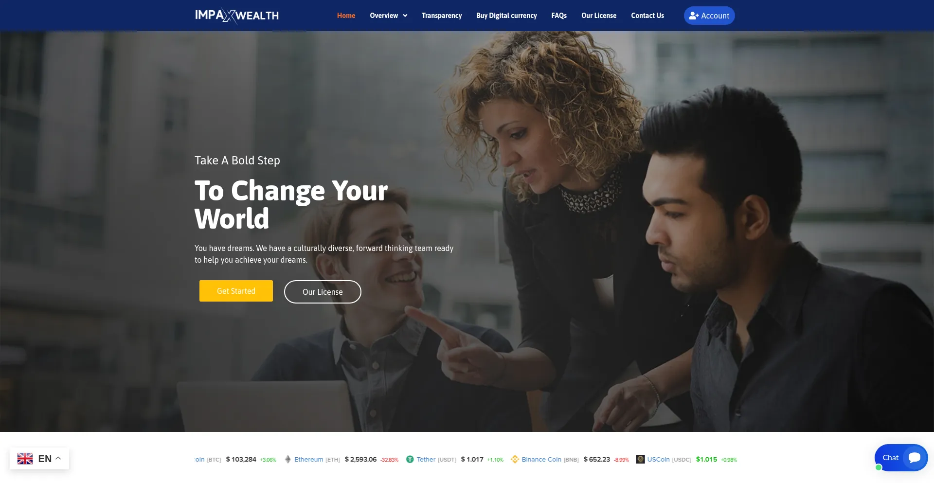 Website screenshot of Impaxwealth.com