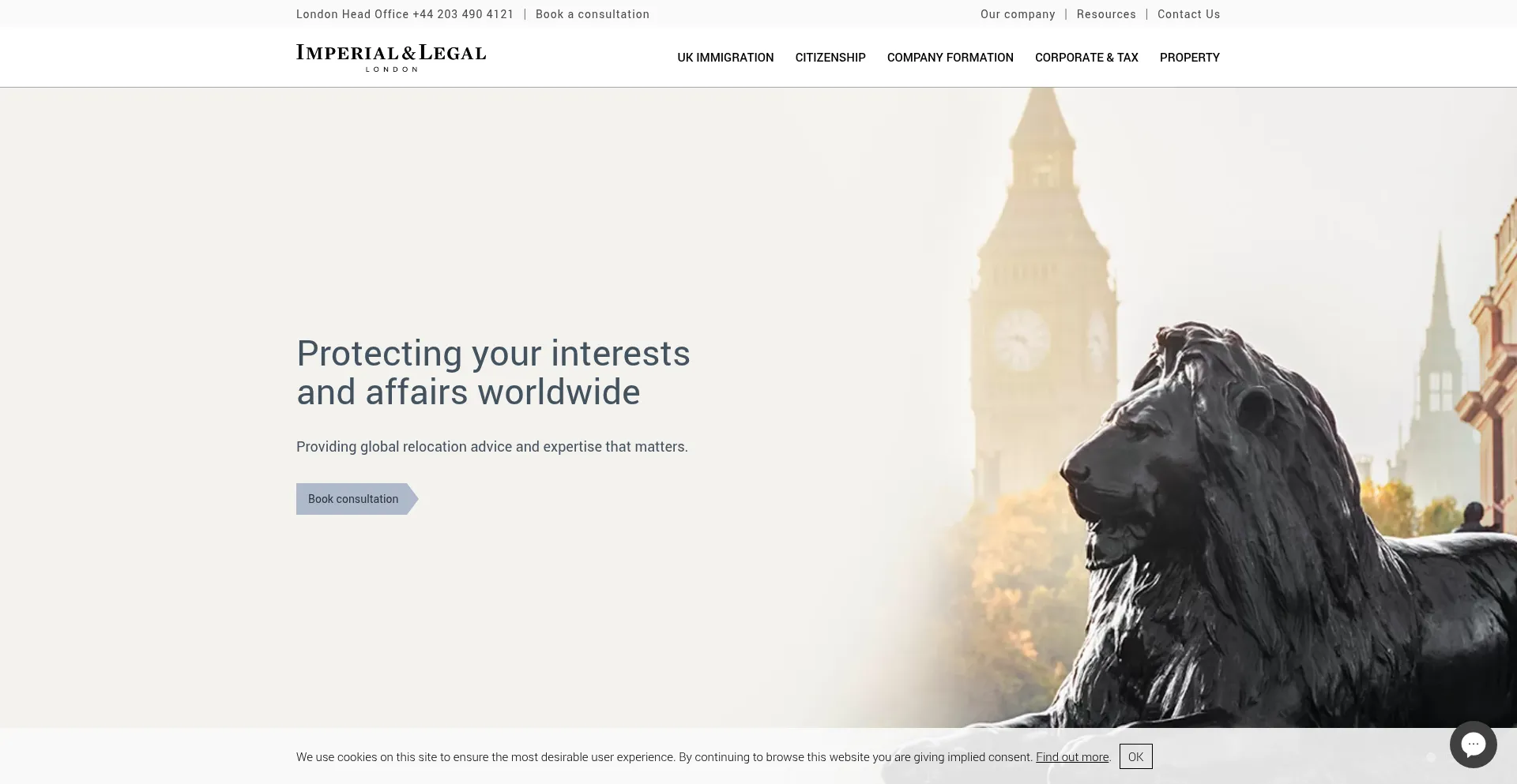 Website screenshot of Imperiallegal.com