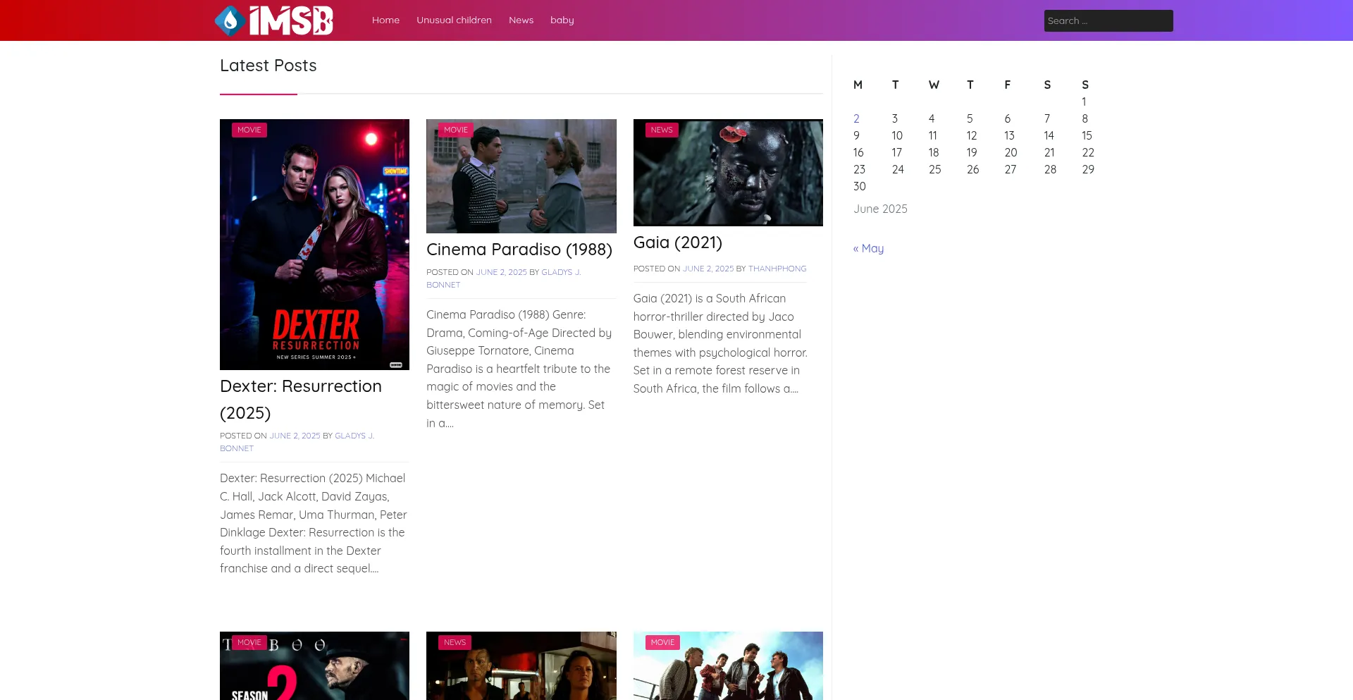 Website screenshot of Imsb.info