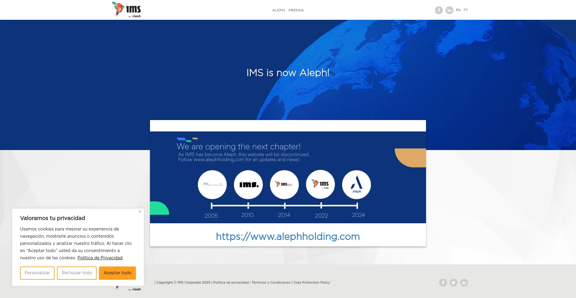 Website screenshot of Imscorporate.com