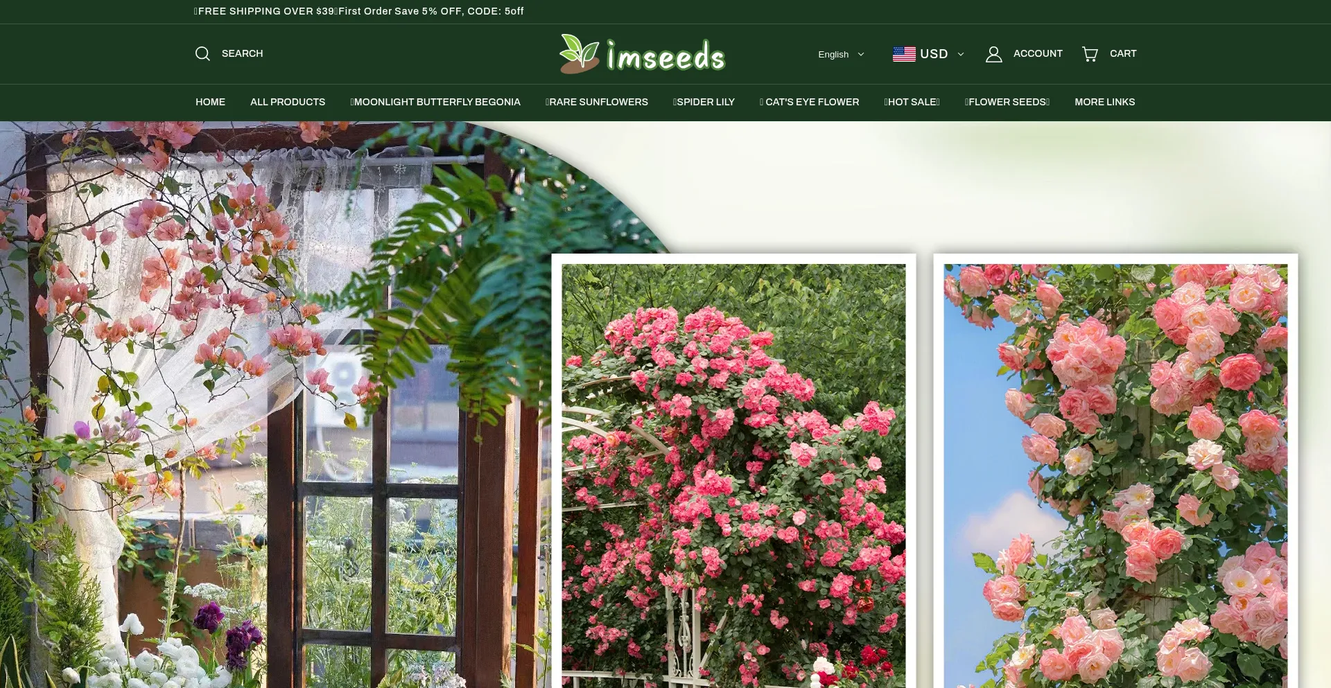 Website screenshot of Imseeds.com