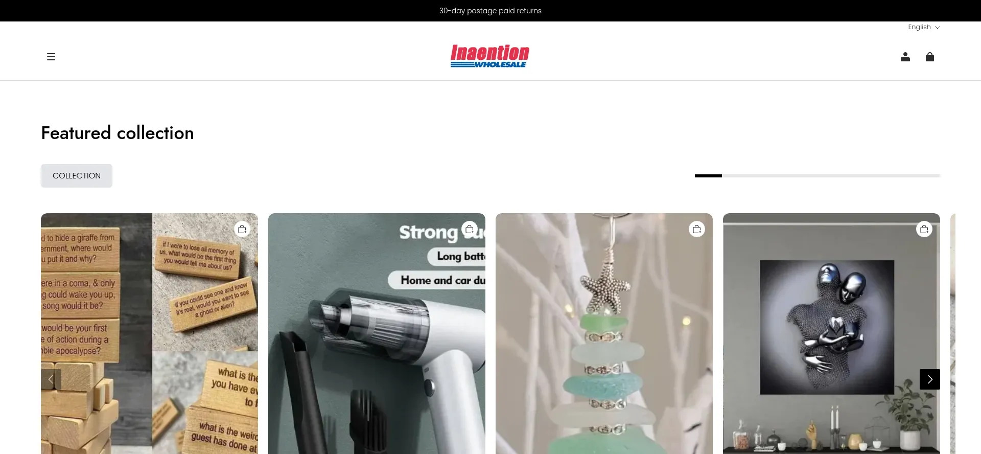 Website screenshot of Inaention.com