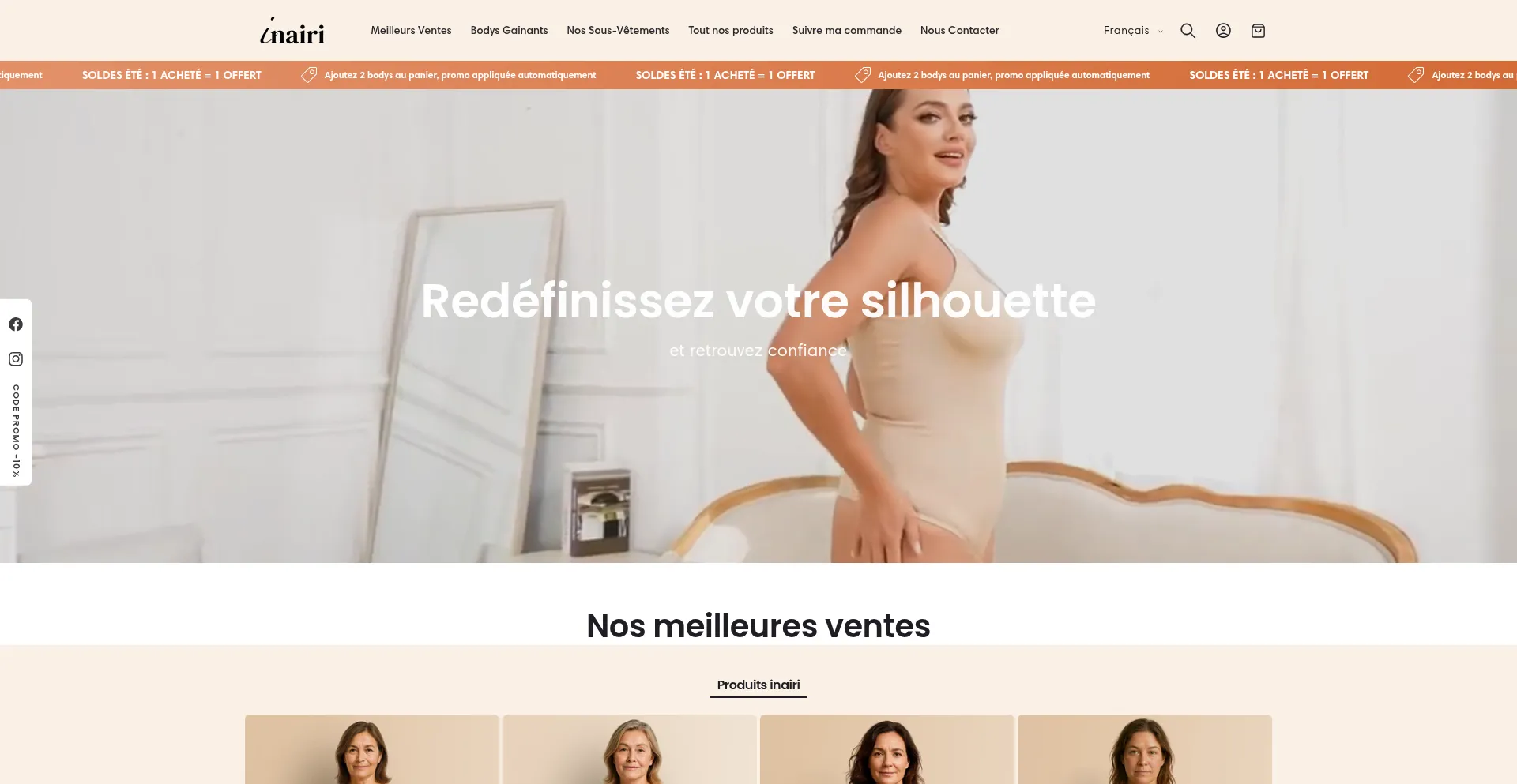 Website screenshot of Inairi.com