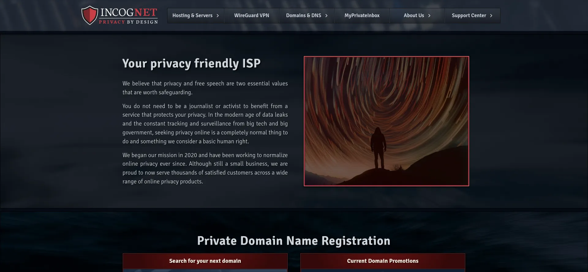 Website screenshot of Incognet.io