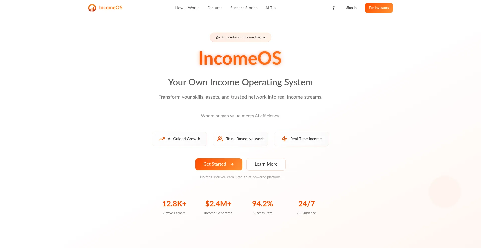 Incomeos.app Screenshot