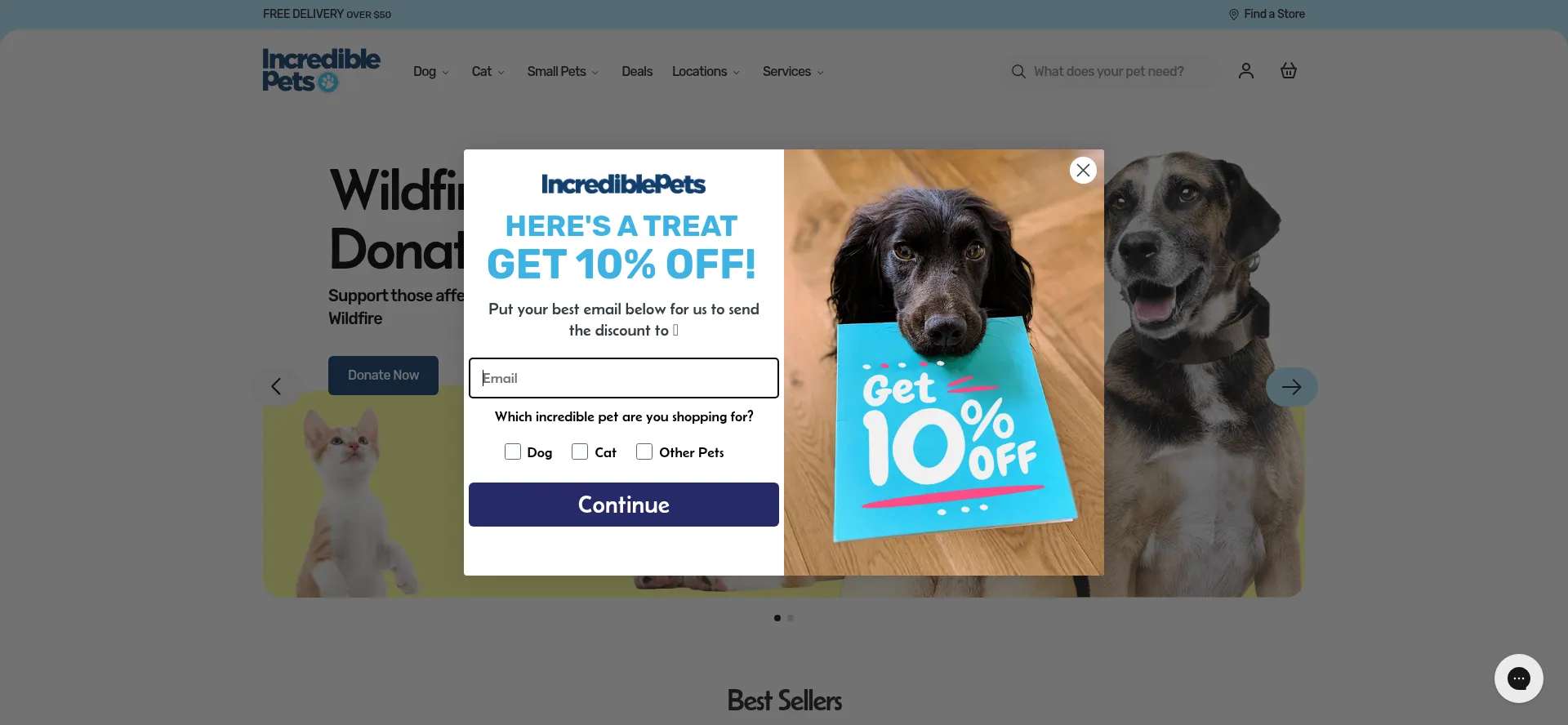 Website screenshot of Incredpets.com