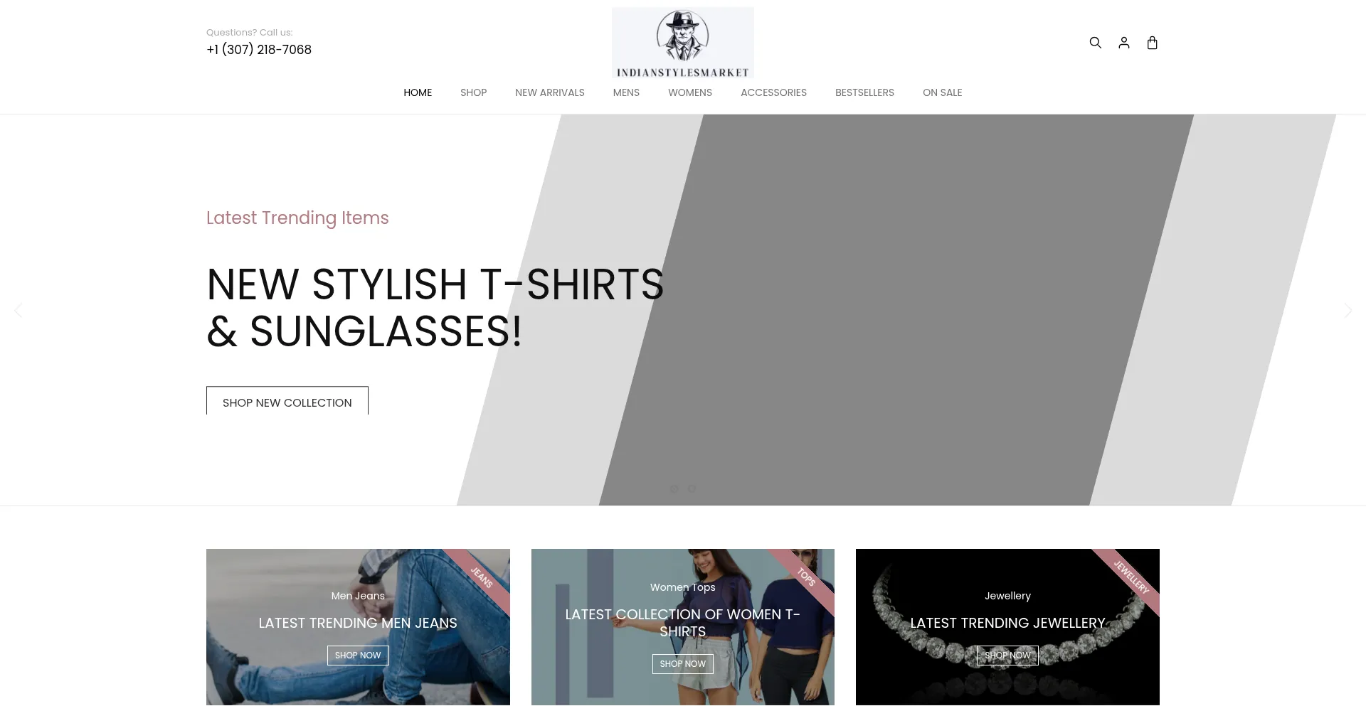 Website screenshot of Indianstylesmarket.com