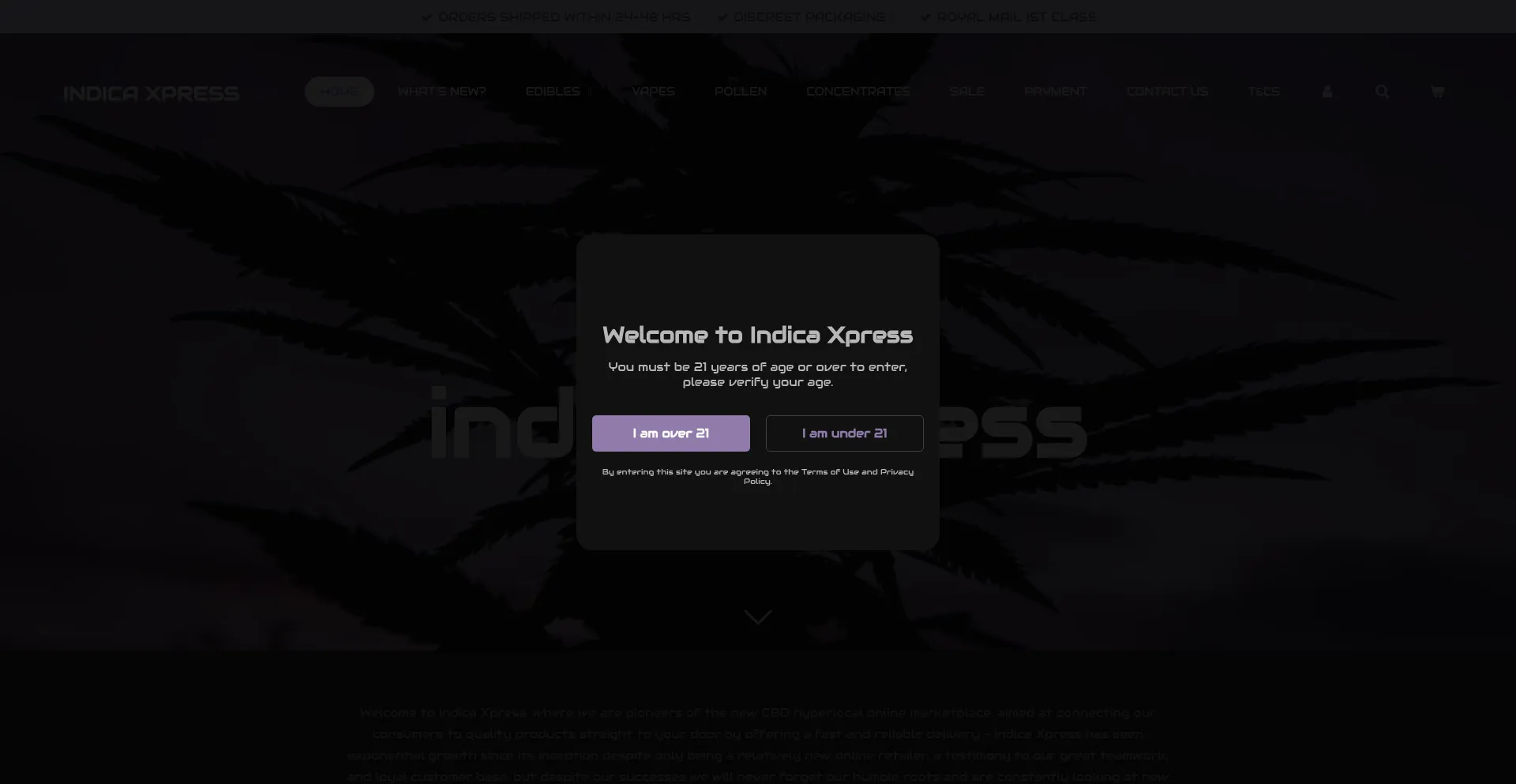Website screenshot of Indicaxpress.co.uk