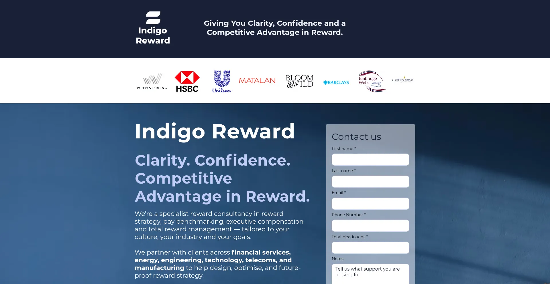 Website screenshot of Indigo-reward.com