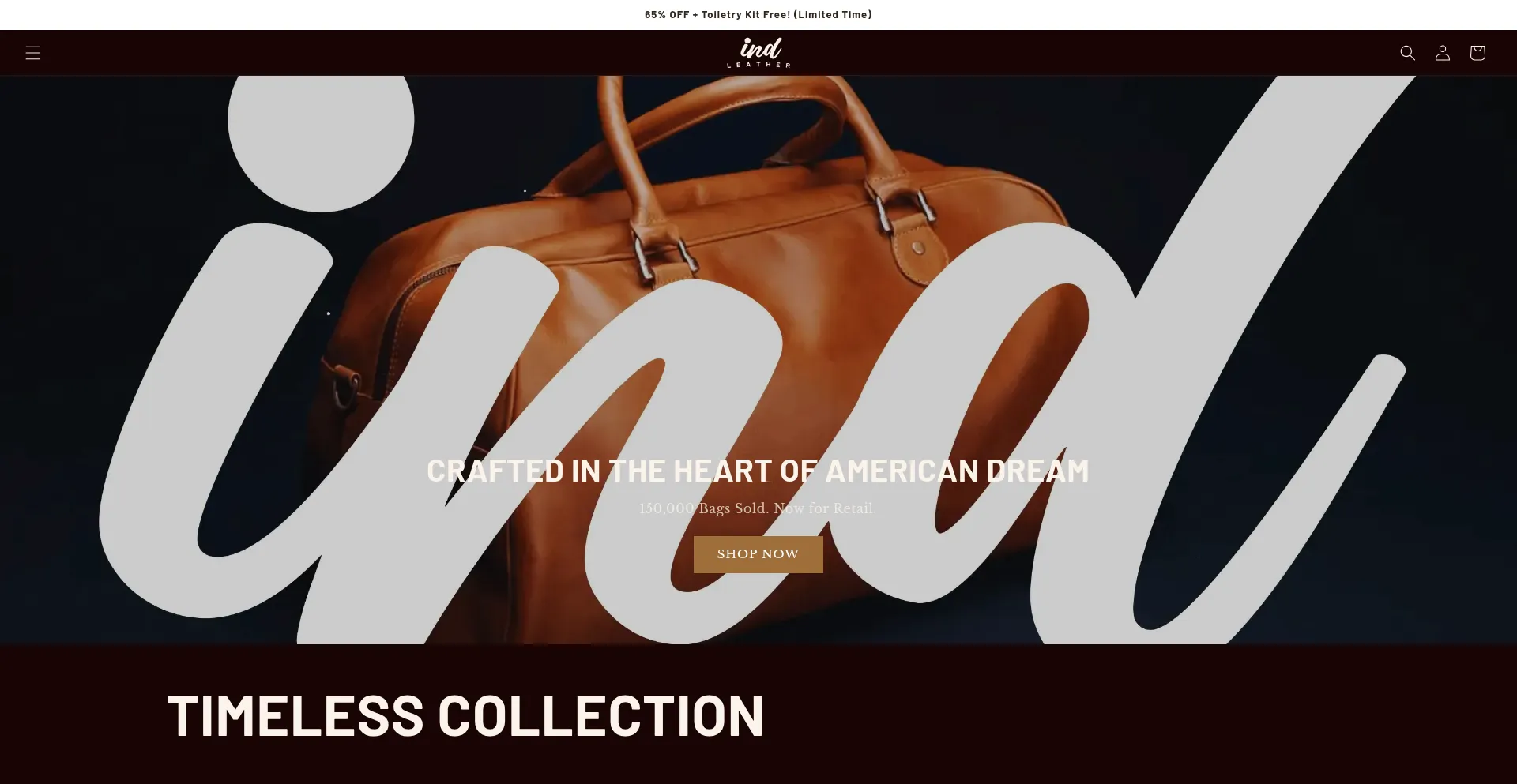 Website screenshot of Indleather.com