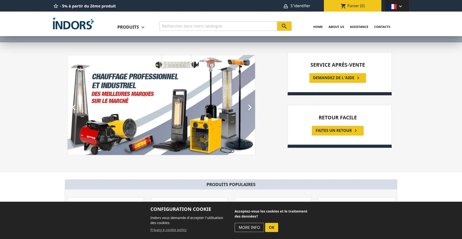 Website screenshot of Indors.fr