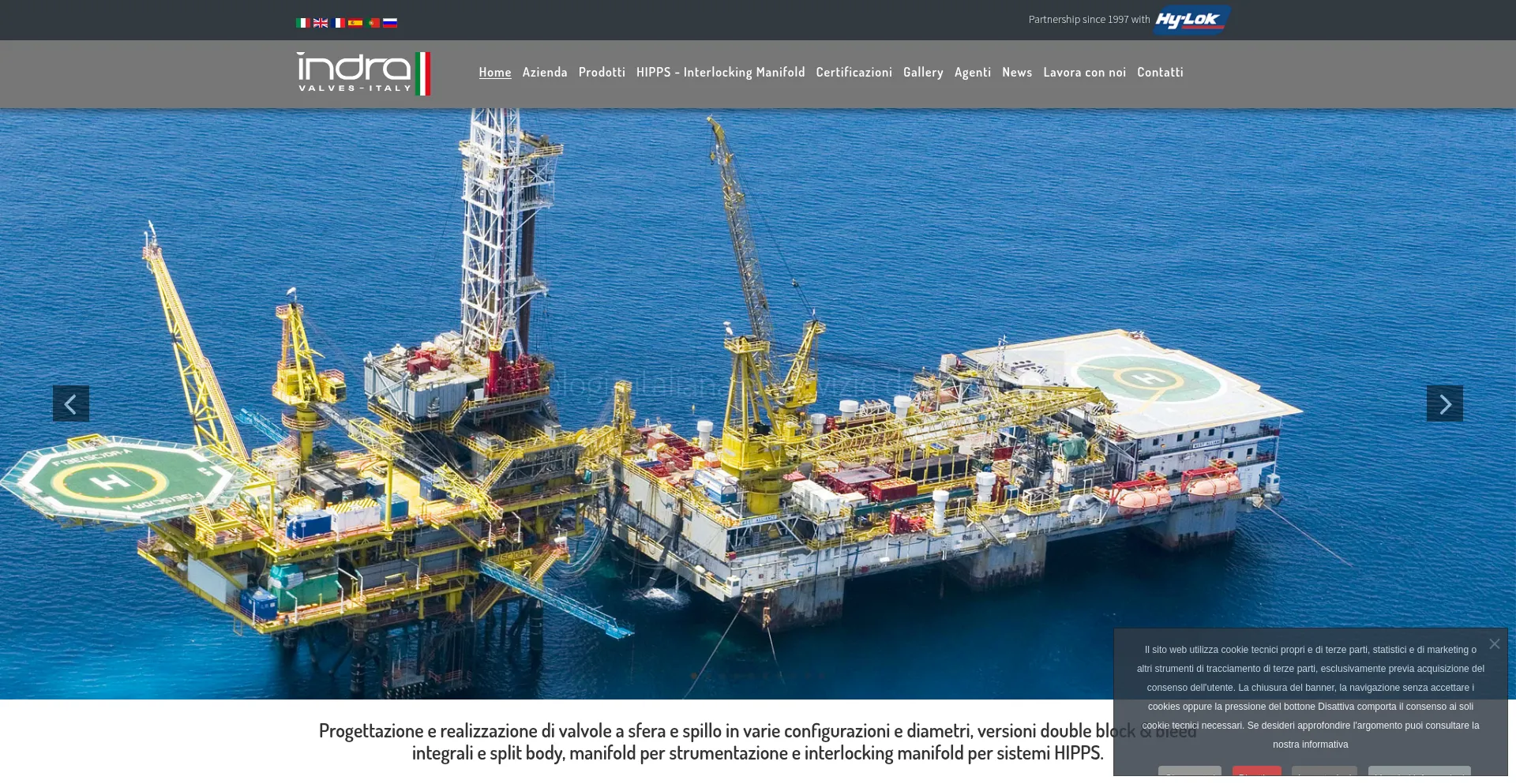 Website screenshot of Indra.it