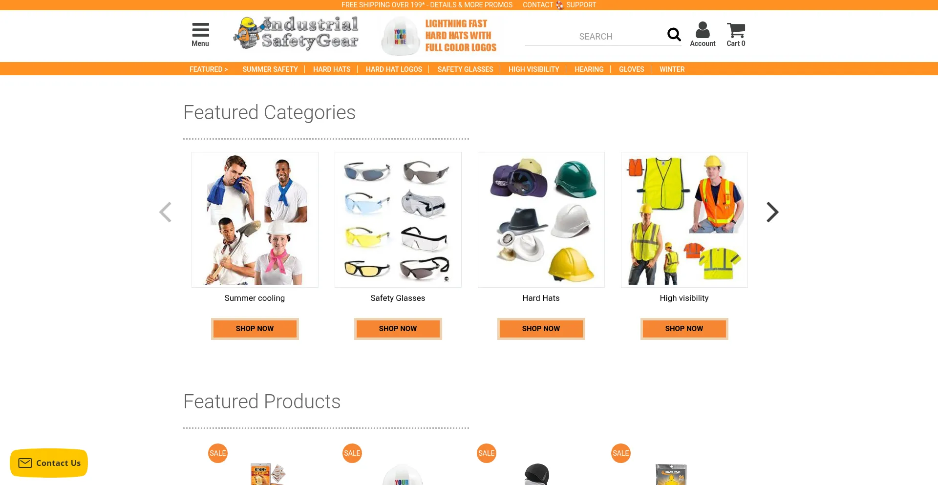 Website screenshot of Industrialsafetygear.com