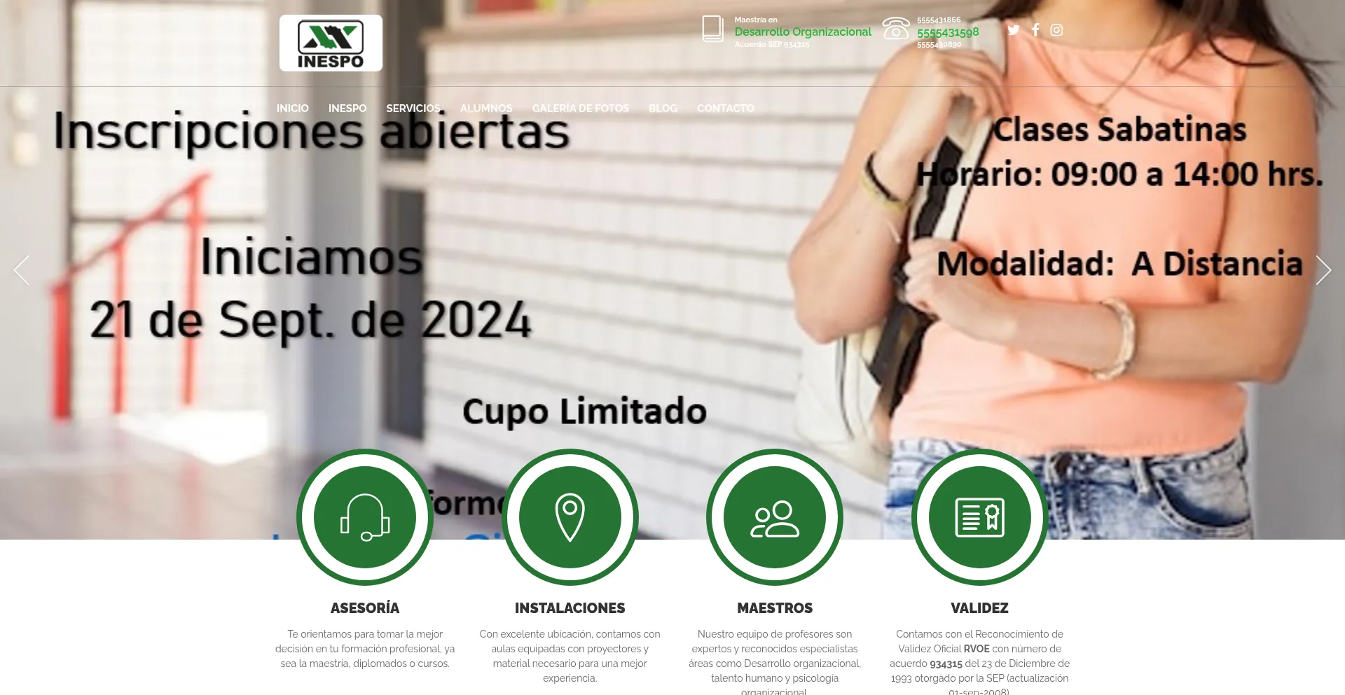 Website screenshot of Inespo.com