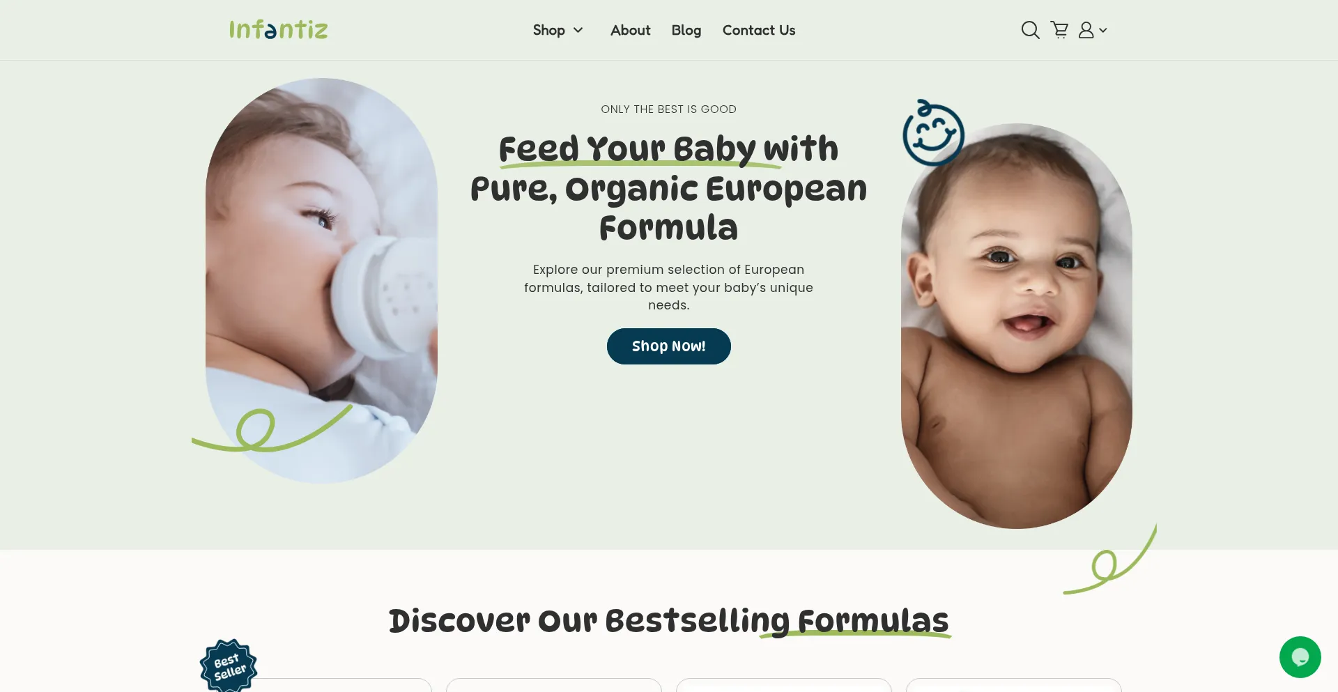Website screenshot of Infantiz.com