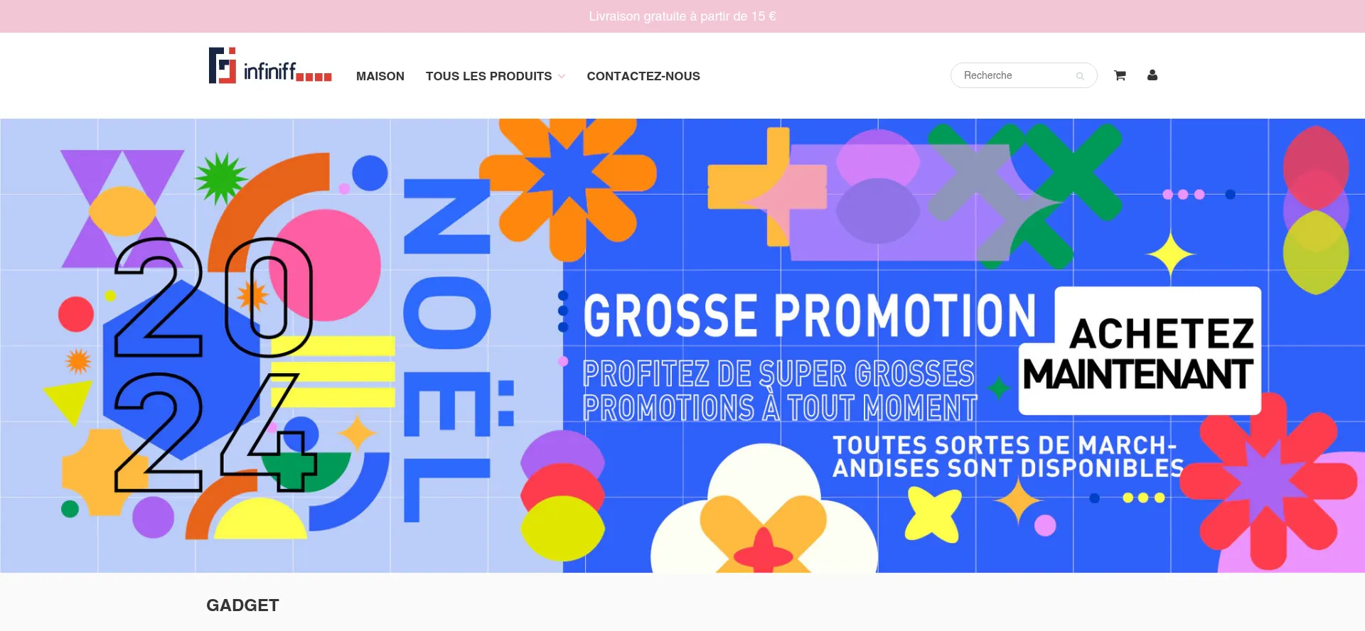 Website screenshot of Infiniff.com