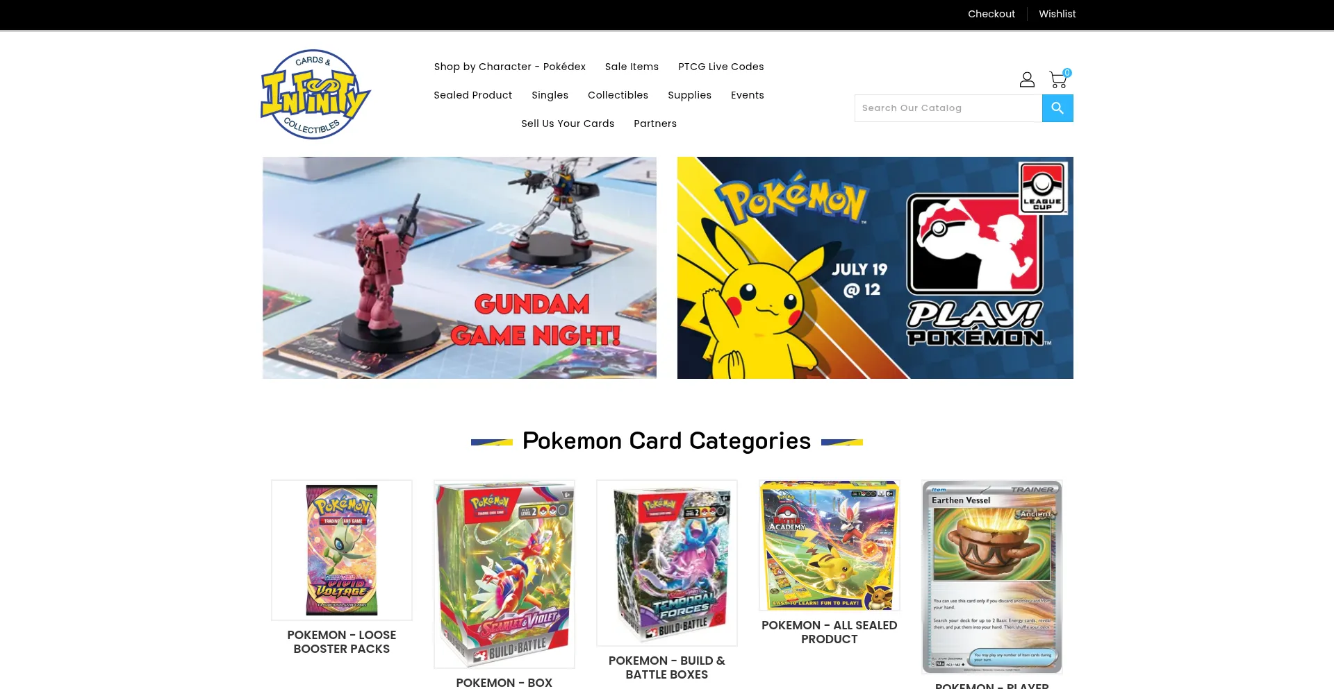 Website screenshot of Infinitycards.ca