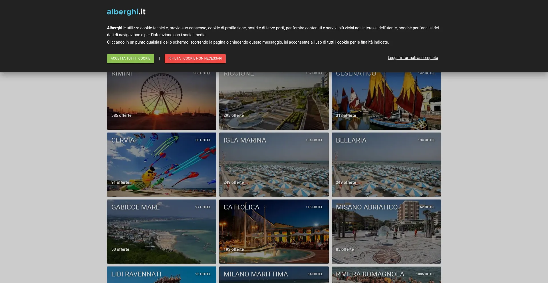 Website screenshot of Info-alberghi.com