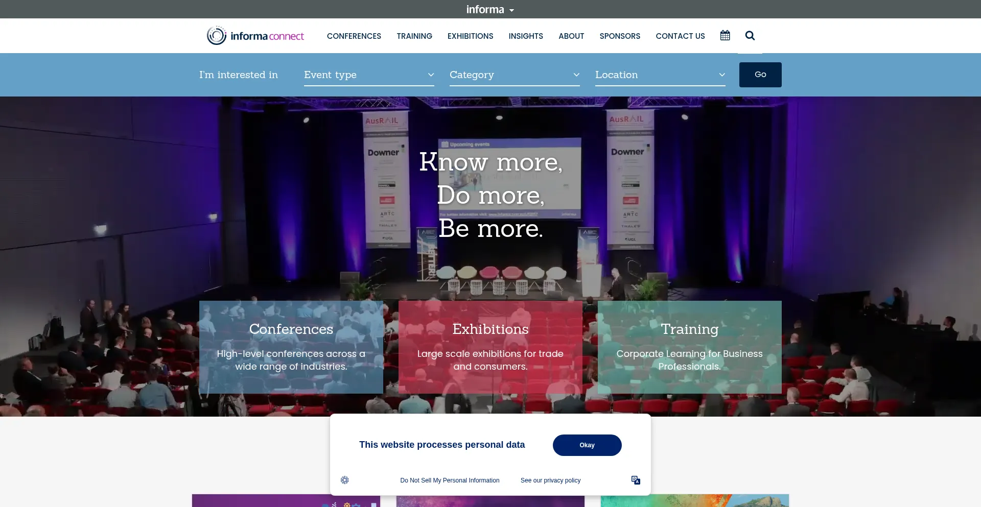 Website screenshot of Informa.com.au