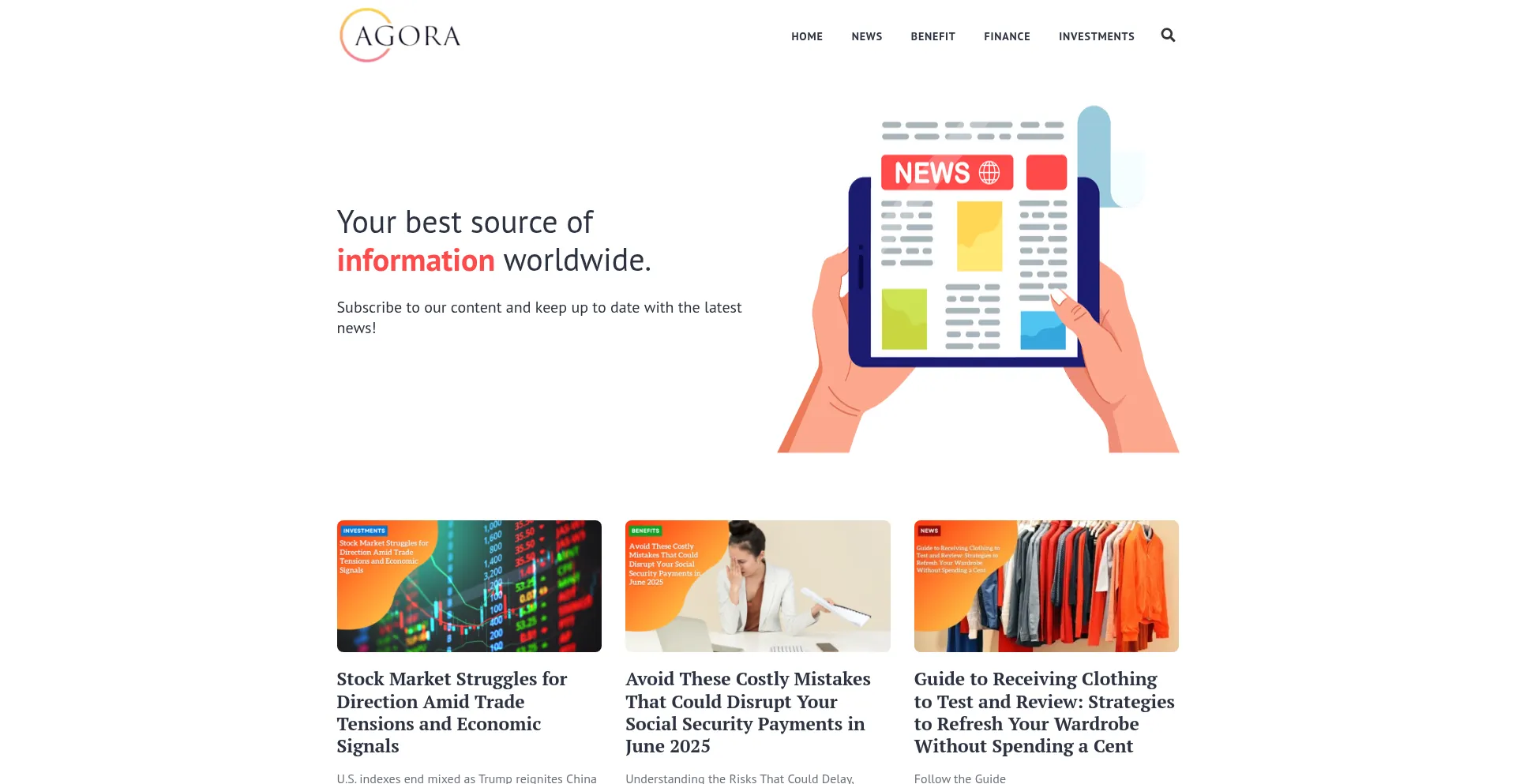 Website screenshot of Informacaoagora.com