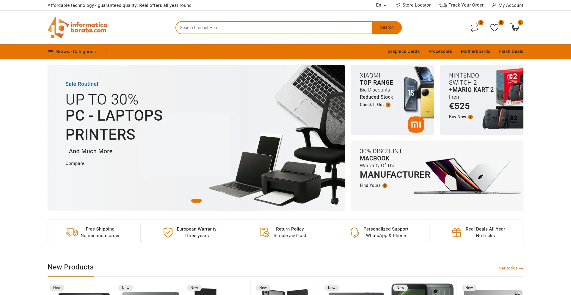 Website screenshot of Informaticabarata.com