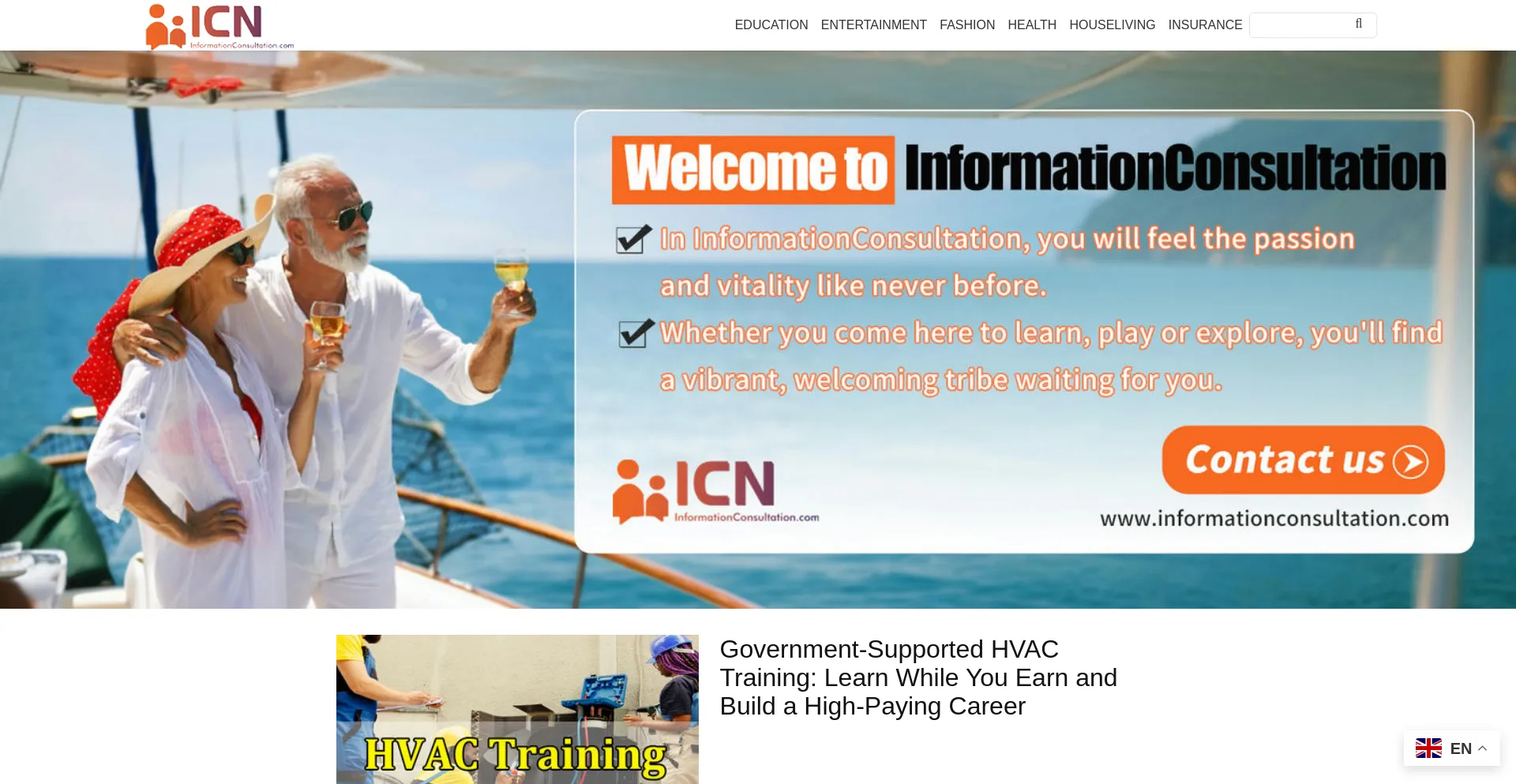 Website screenshot of Informationconsultation.com