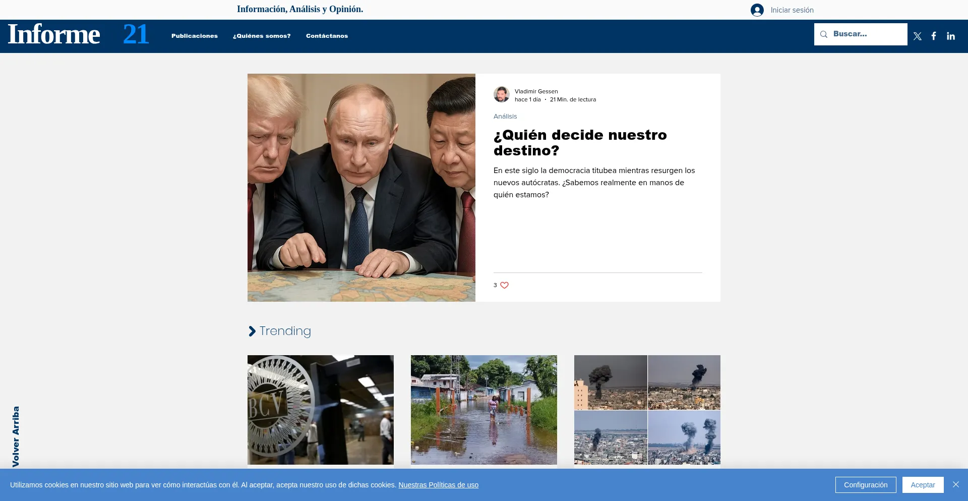 Website screenshot of Informe21.com