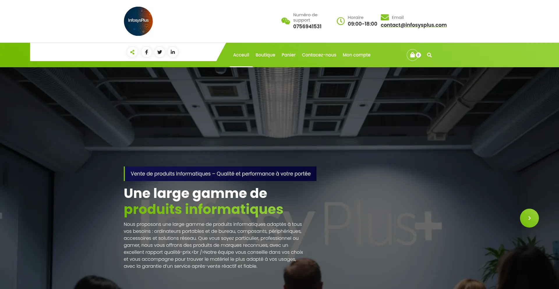 Website screenshot of Infosysplus.com
