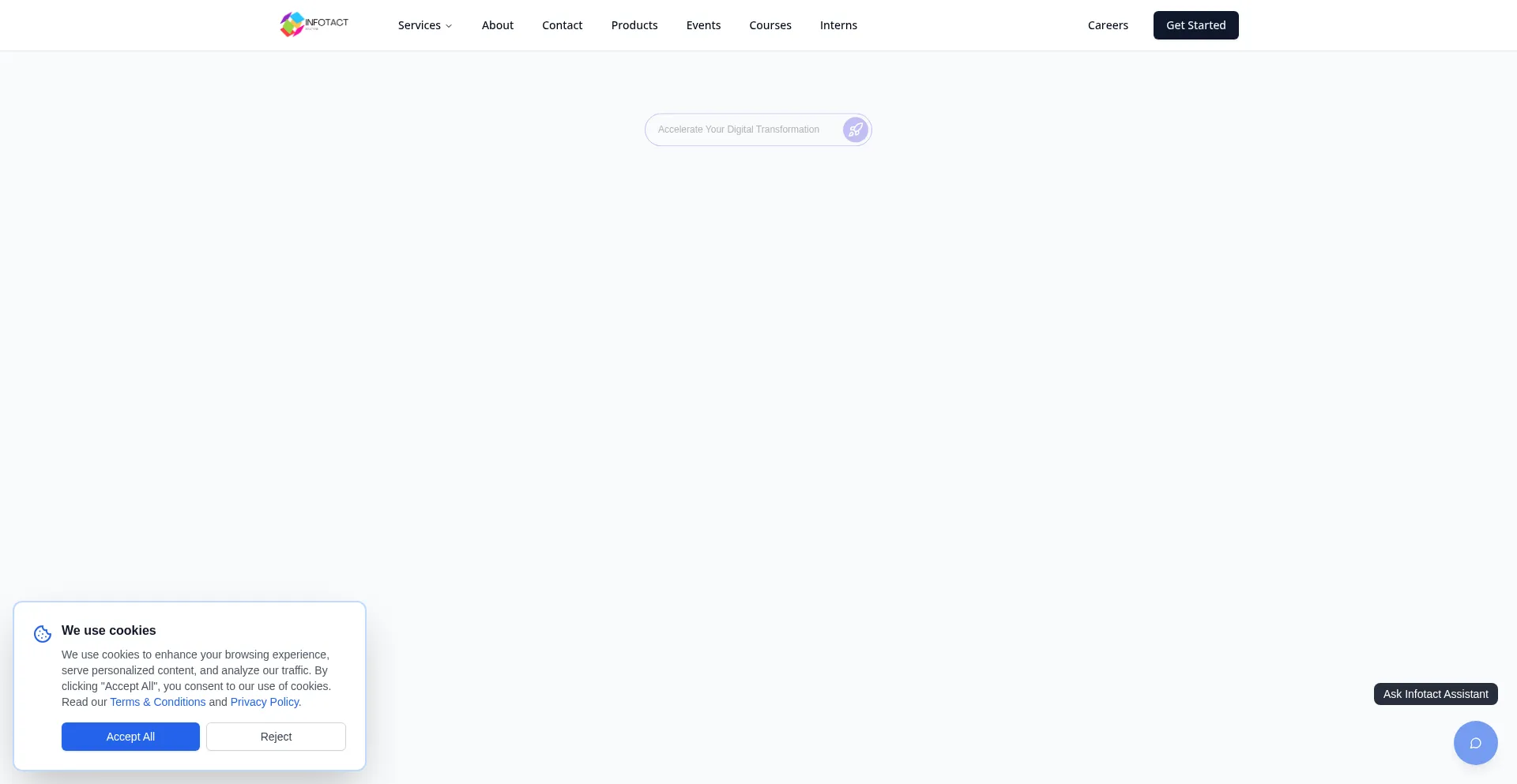 Website screenshot of Infotact.in