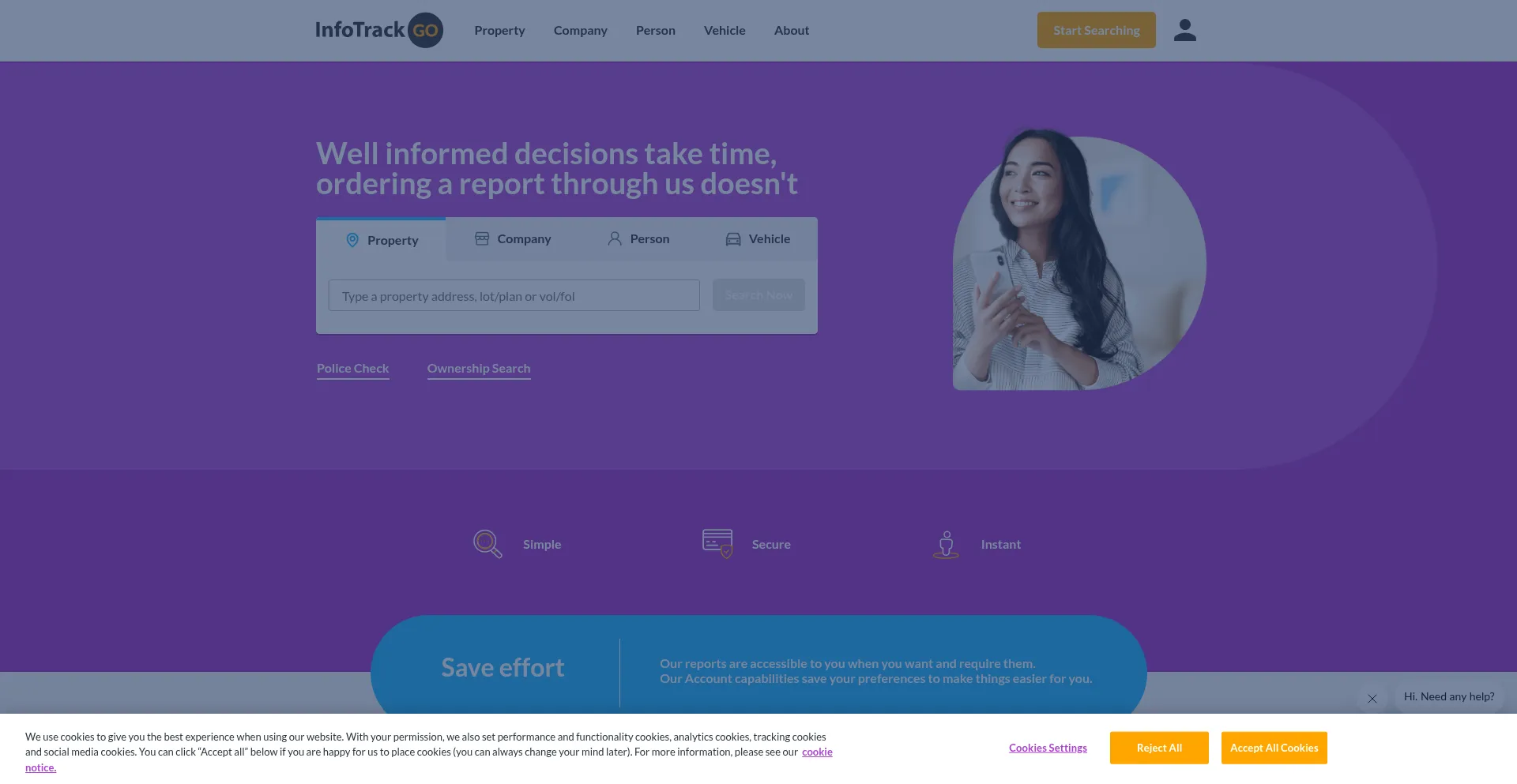 Infotrackgo.com.au Screenshot