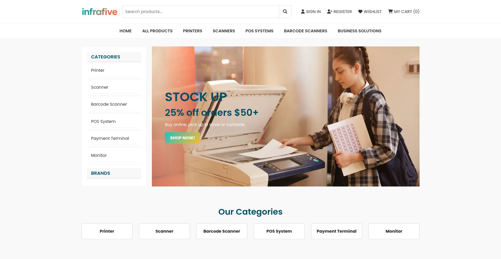 Website screenshot of Infrafive.com