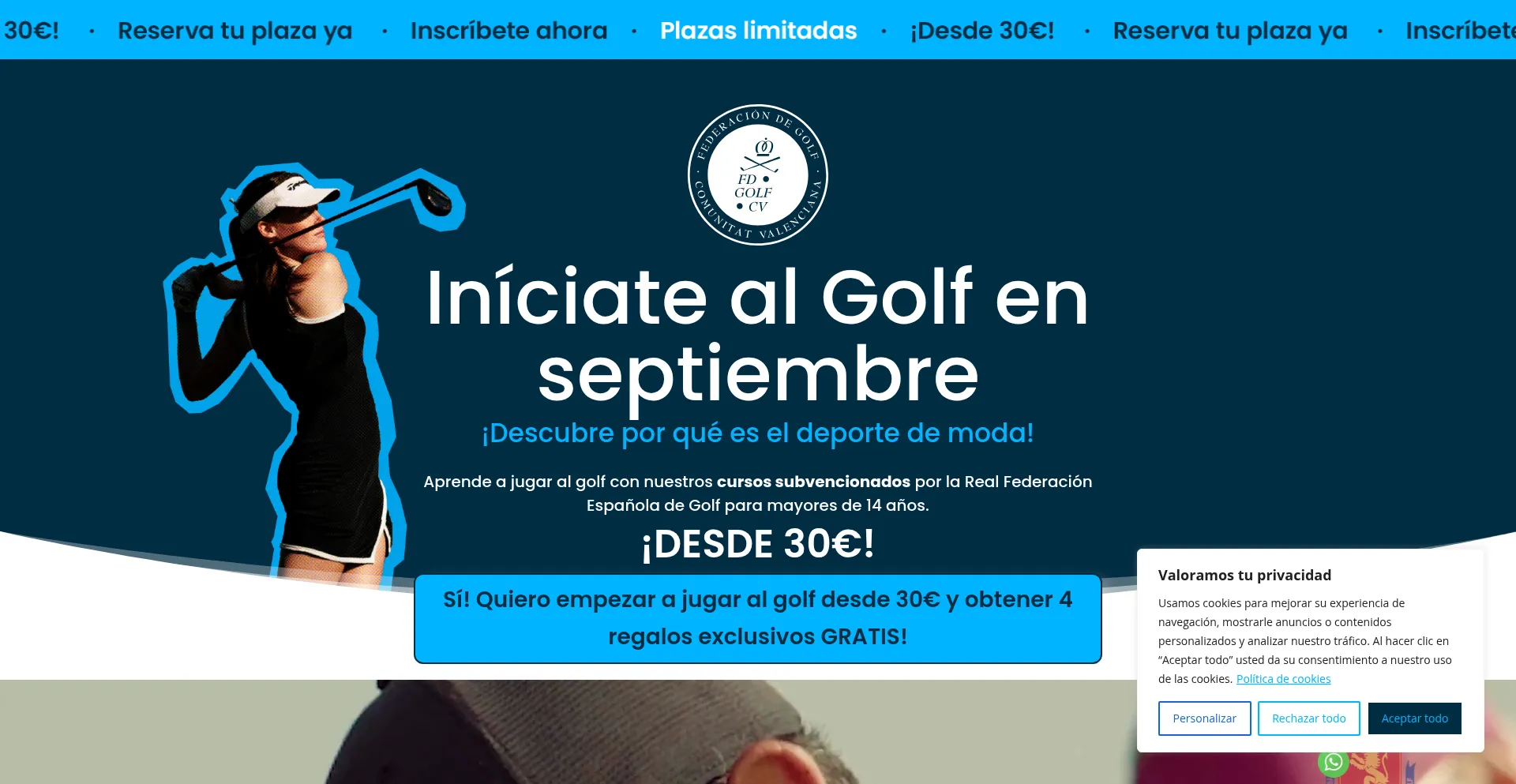 Website screenshot of Iniciatealgolf.com