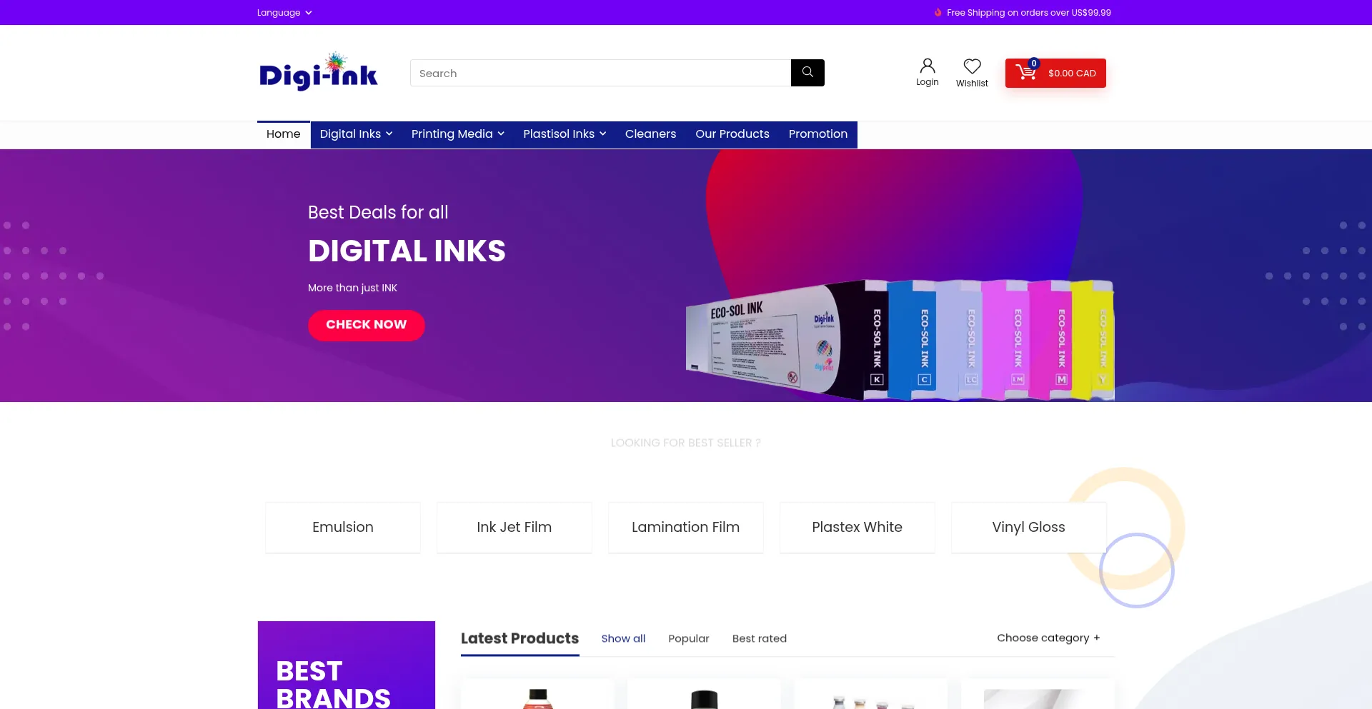 Website screenshot of Ink-tech.com
