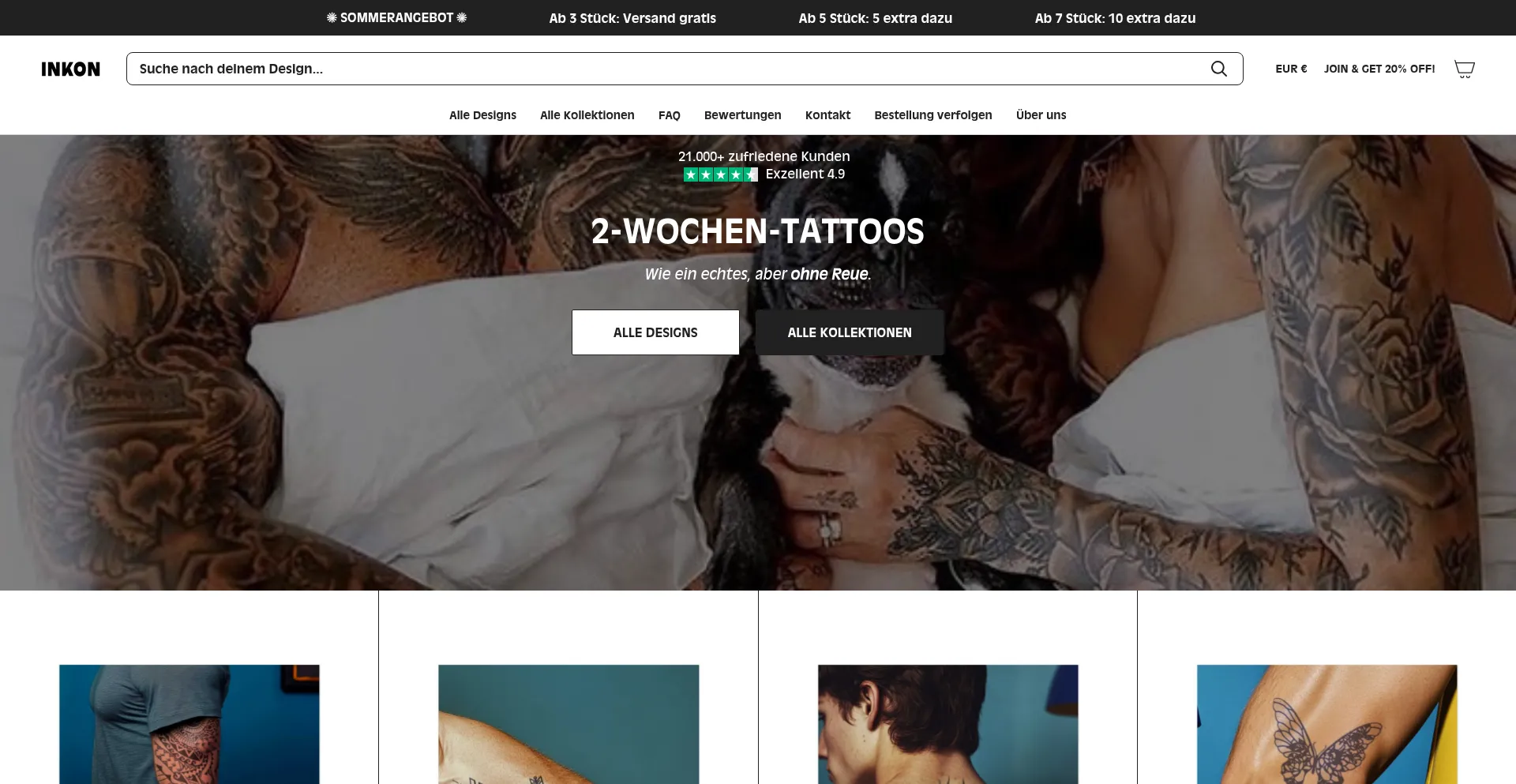 Website screenshot of Inkon-tattoo.de