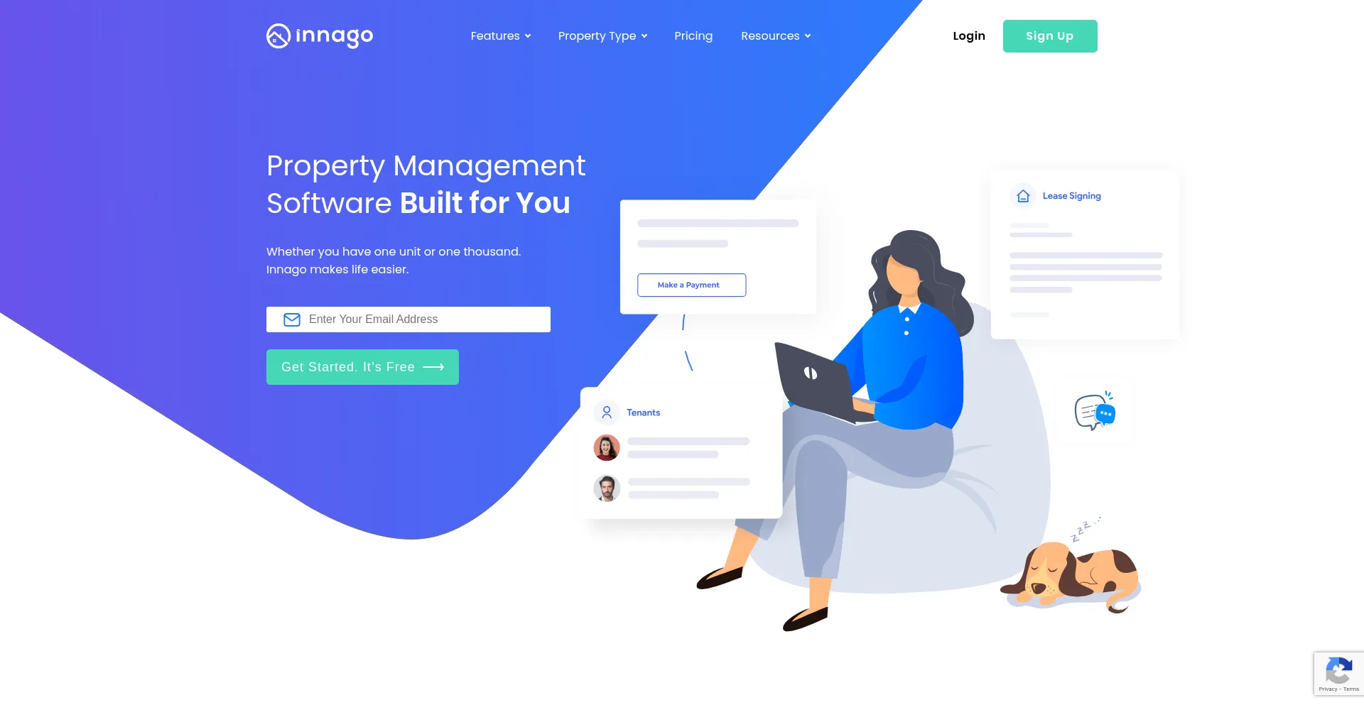 Website screenshot of Innago.com