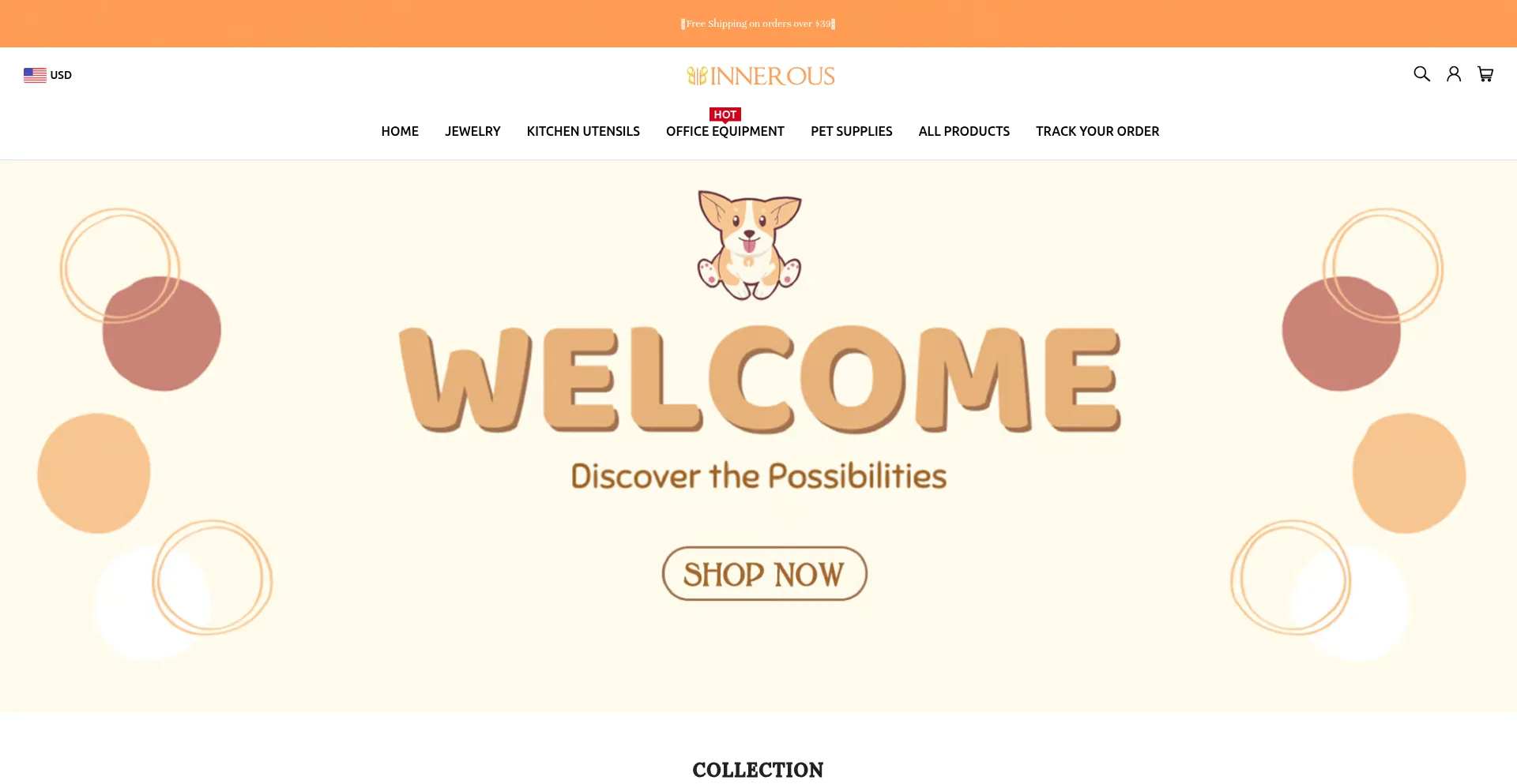 Website screenshot of Innerous.com