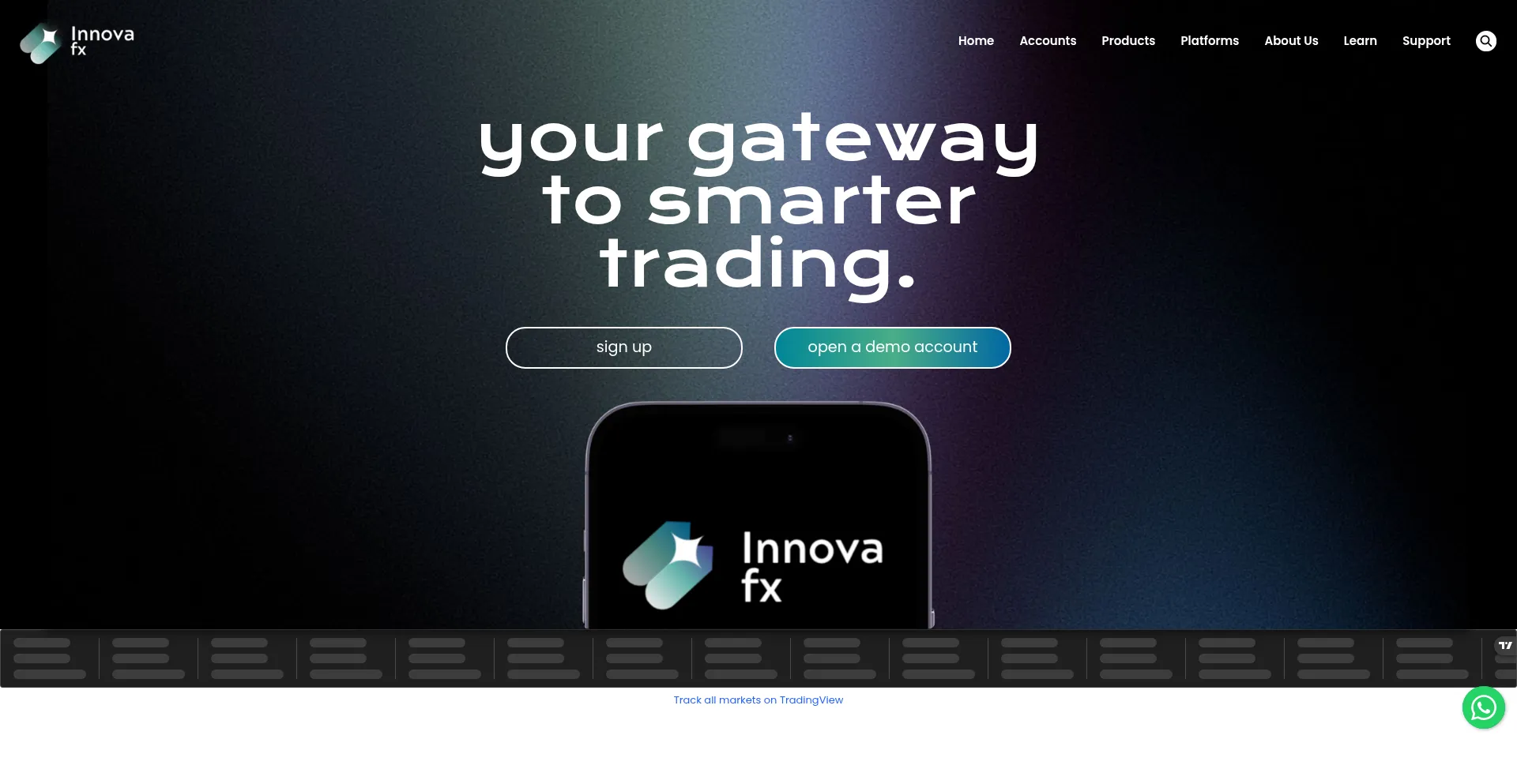 Website screenshot of Innovafx.com