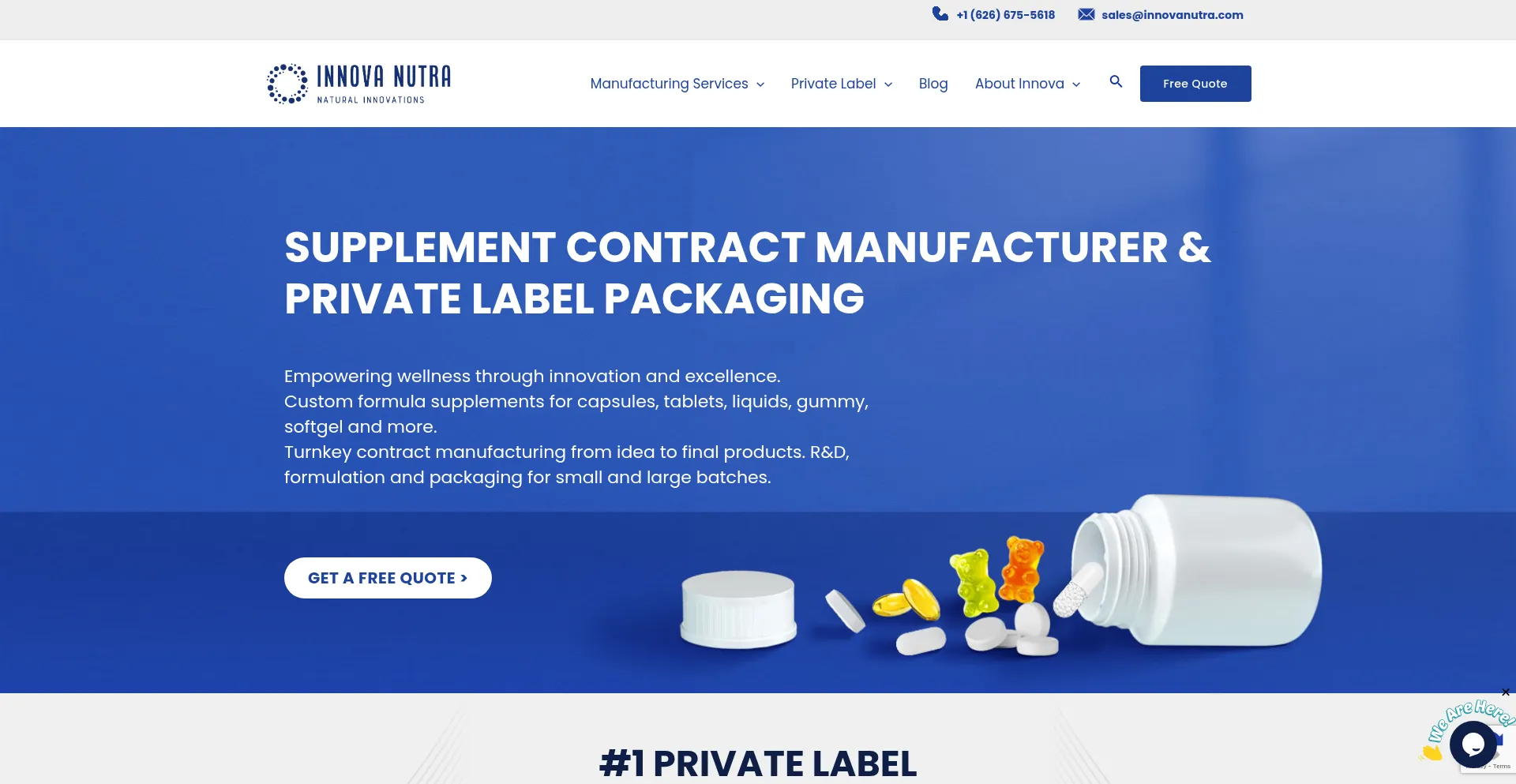Website screenshot of Innovanutra.com