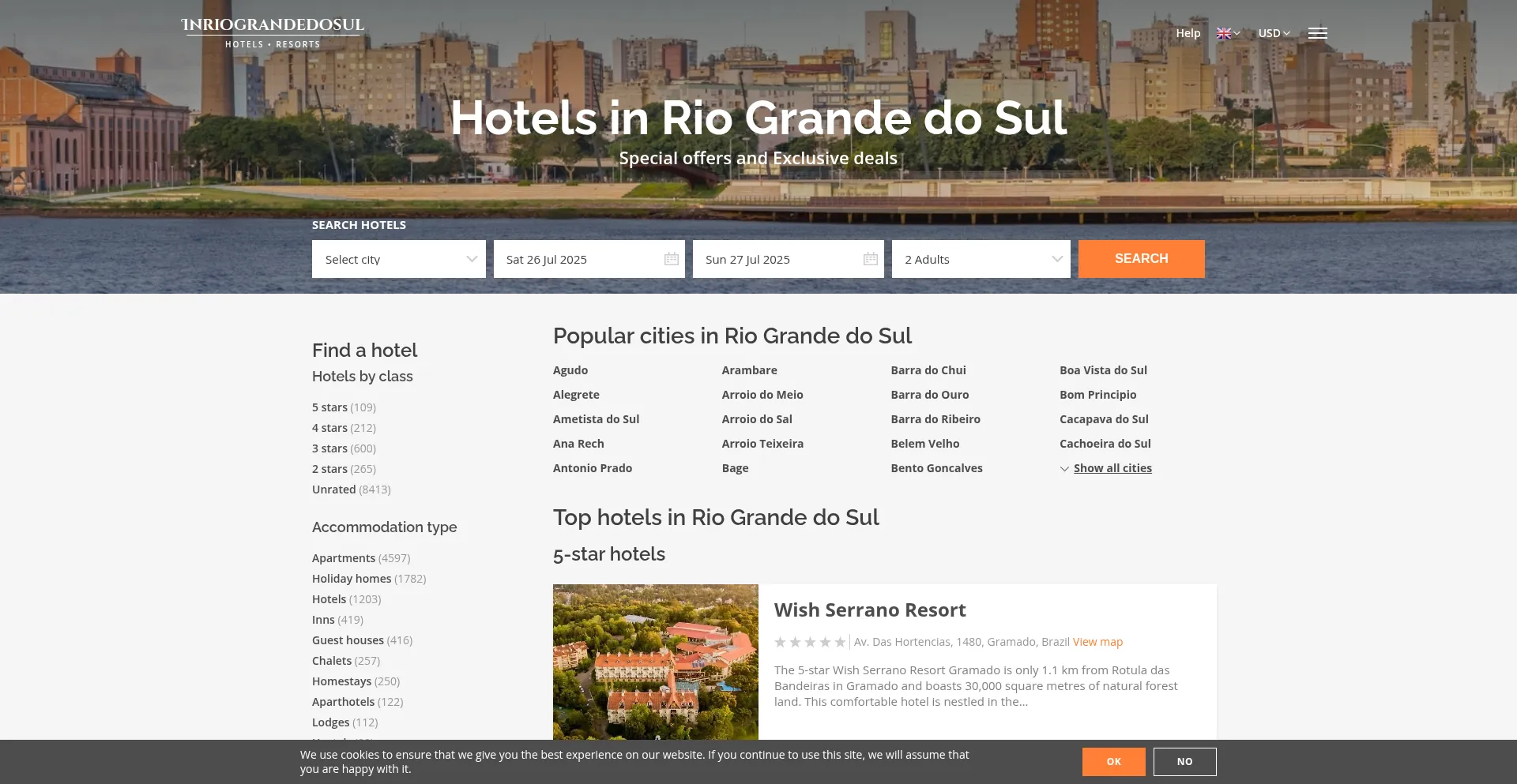 Website screenshot of Inriograndedosul.com