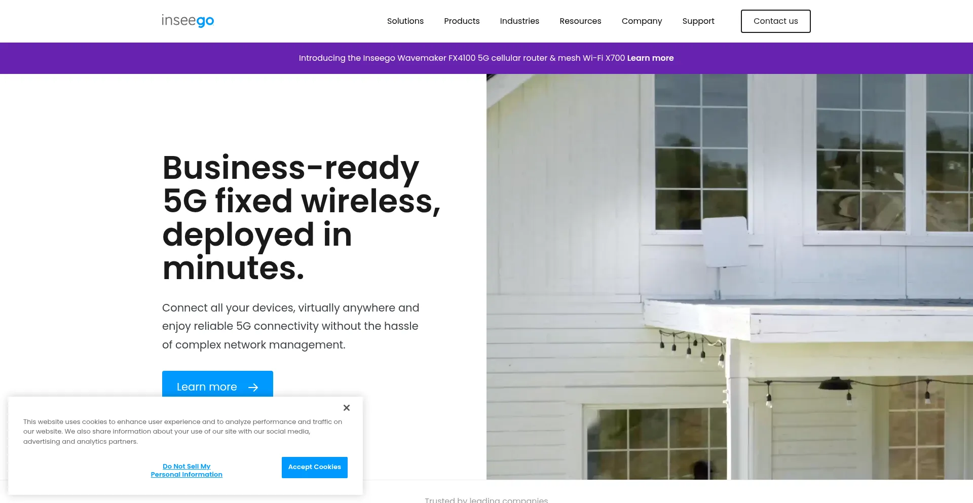 Website screenshot of Inseego.com