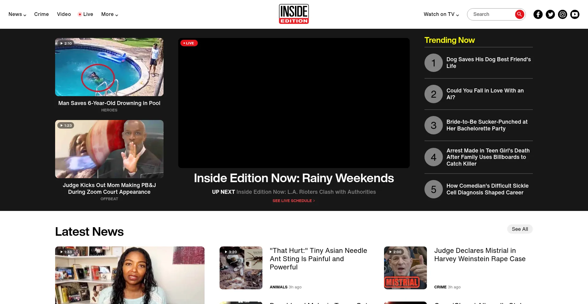 Website screenshot of Insideedition.com