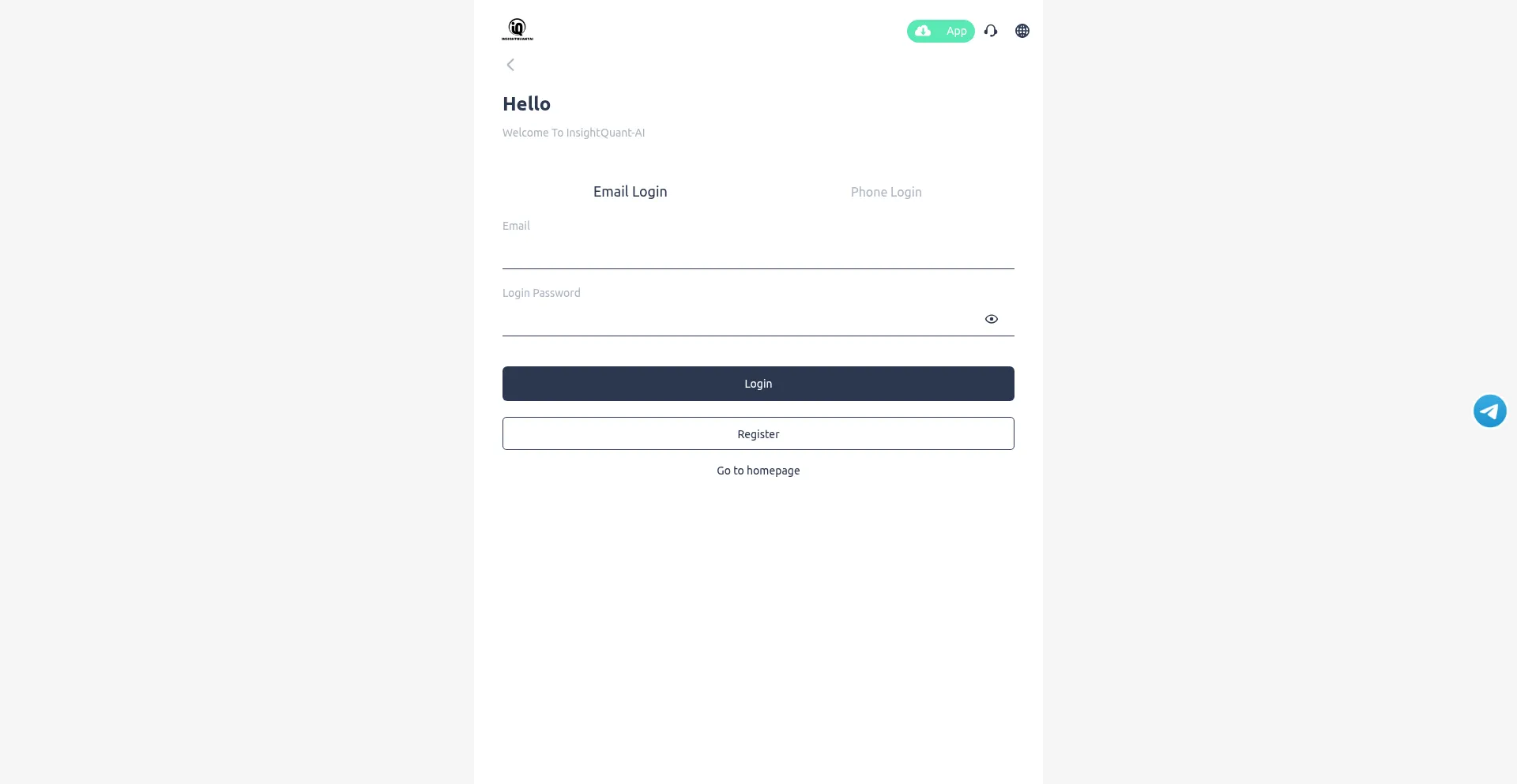 Website screenshot of Insight-quant.net