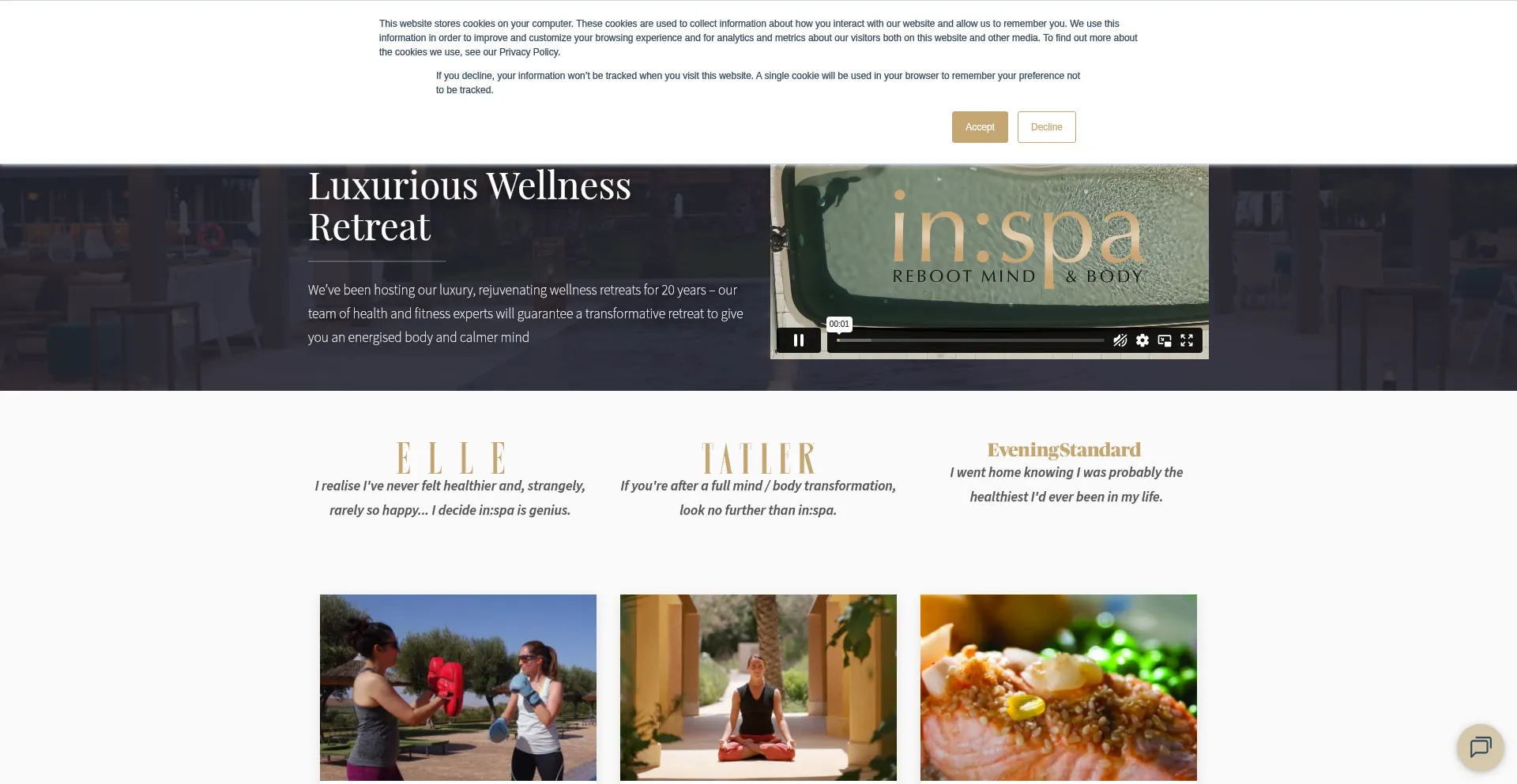 Inspa-retreats.com Screenshot